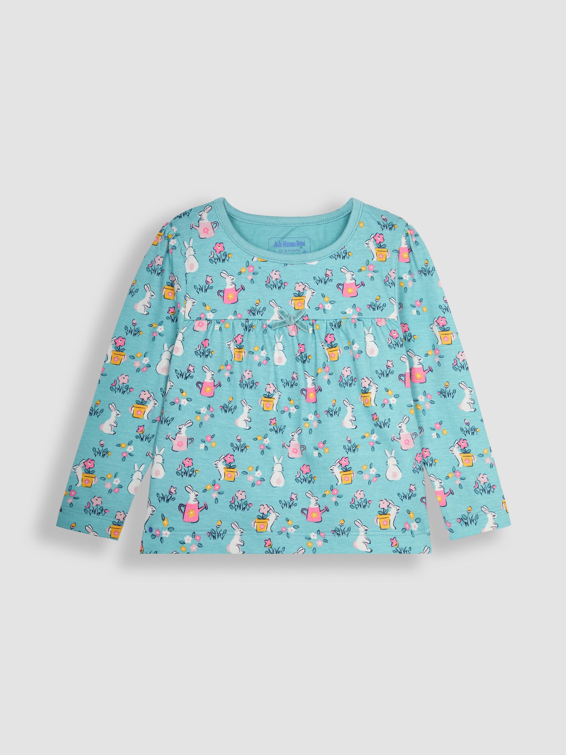 2-Pack Bunny Jersey Pyjamas in Duck Egg - Image 5 of 10