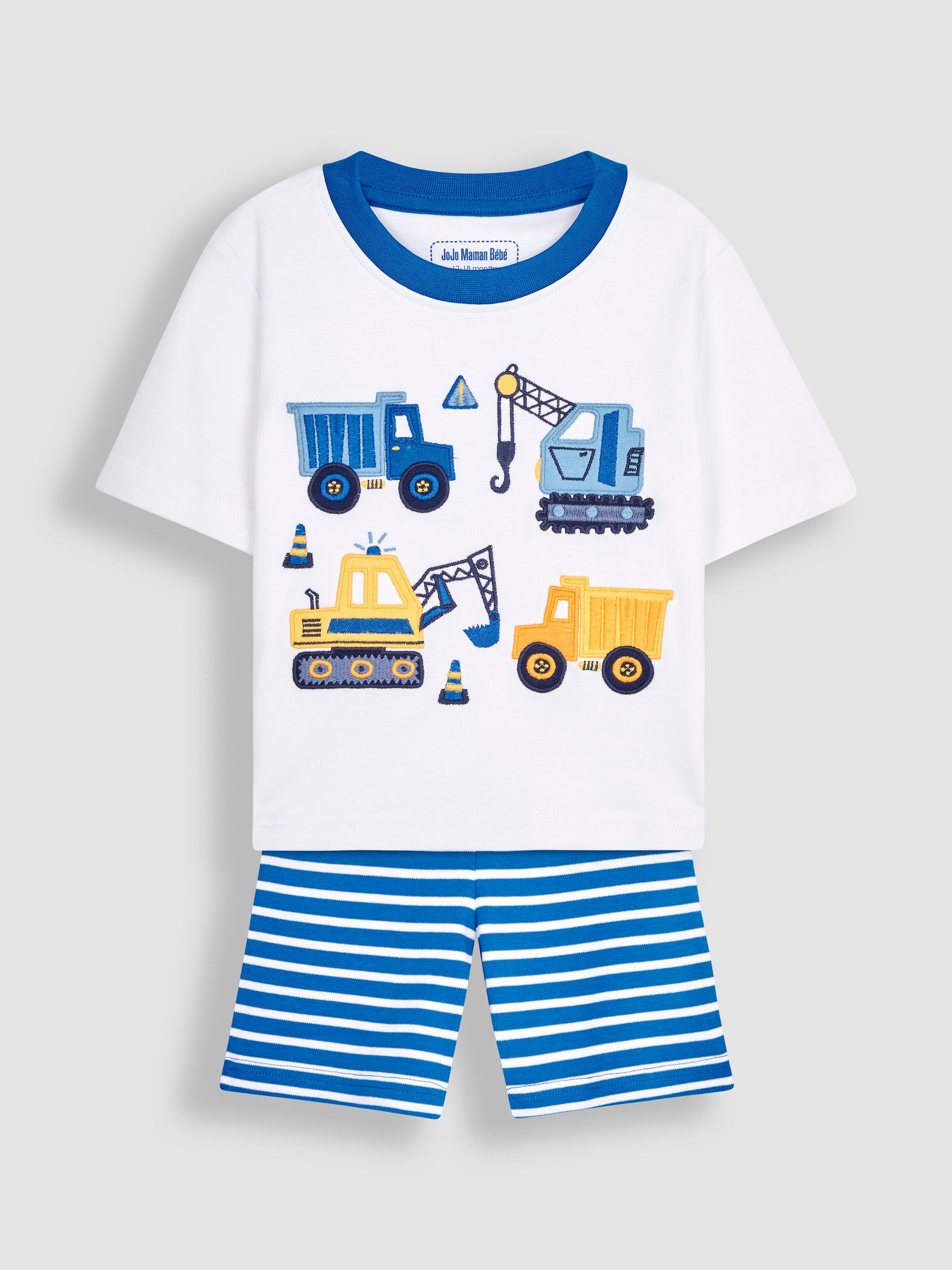 Construction Appliqué Jersey Pyjamas in White - Image 2 of 5
