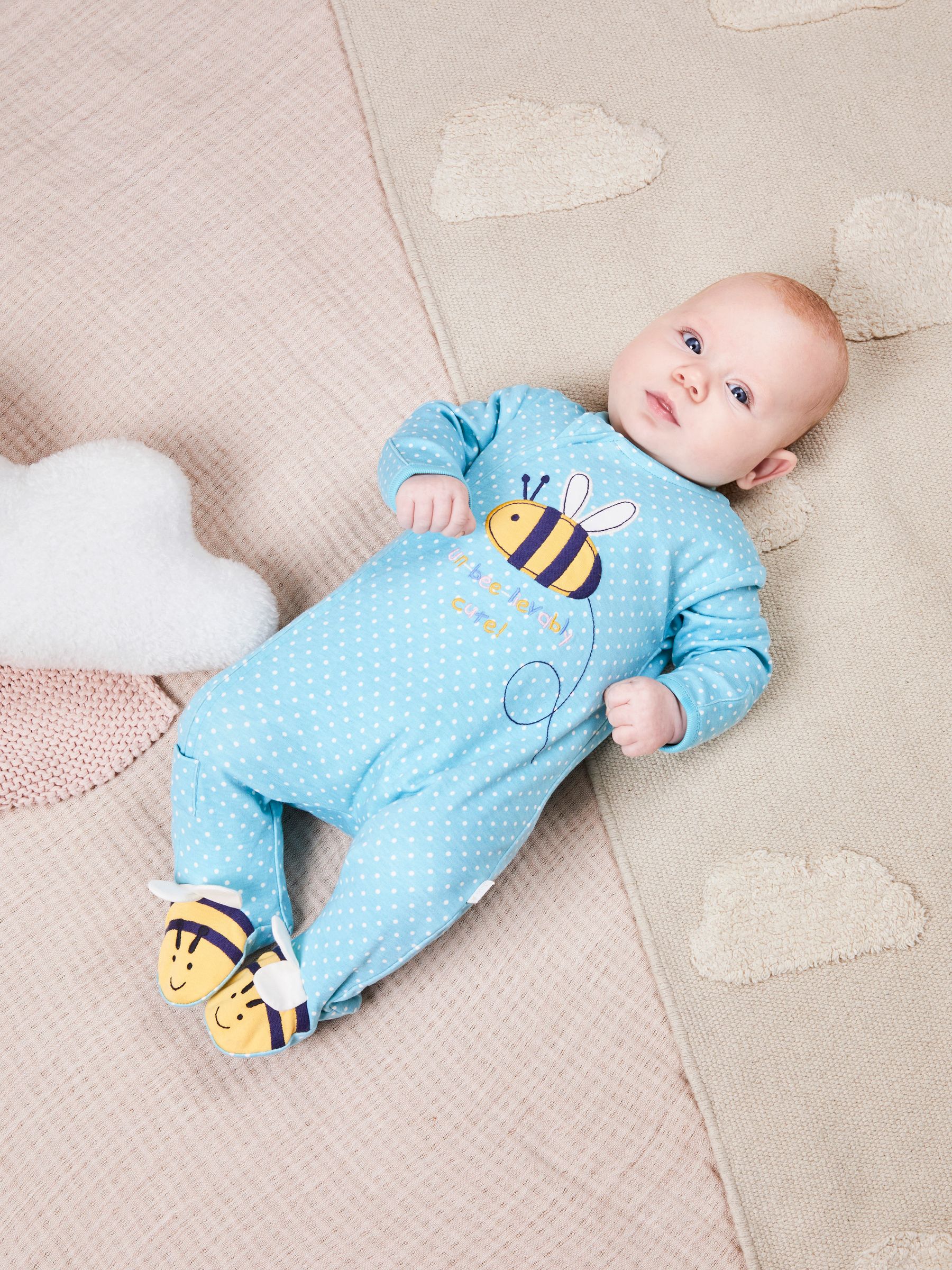 Duck Egg Bee Appliqué Zip Sleepsuit - Image 2 of 6
