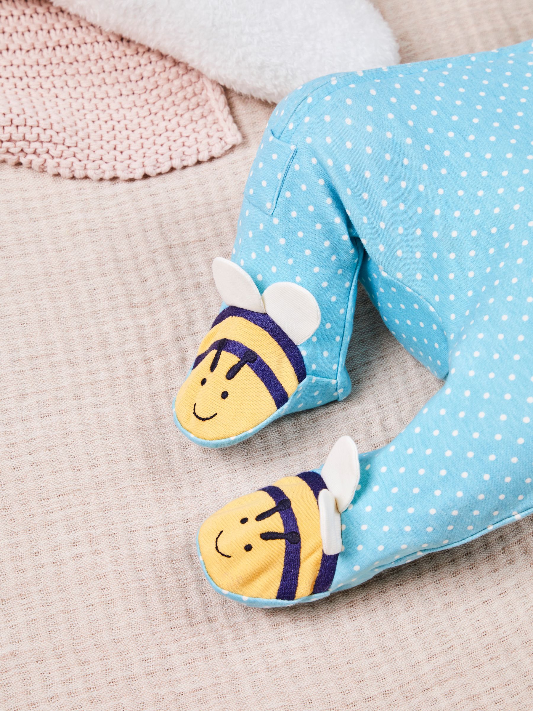 Duck Egg Bee Appliqué Zip Sleepsuit - Image 3 of 6