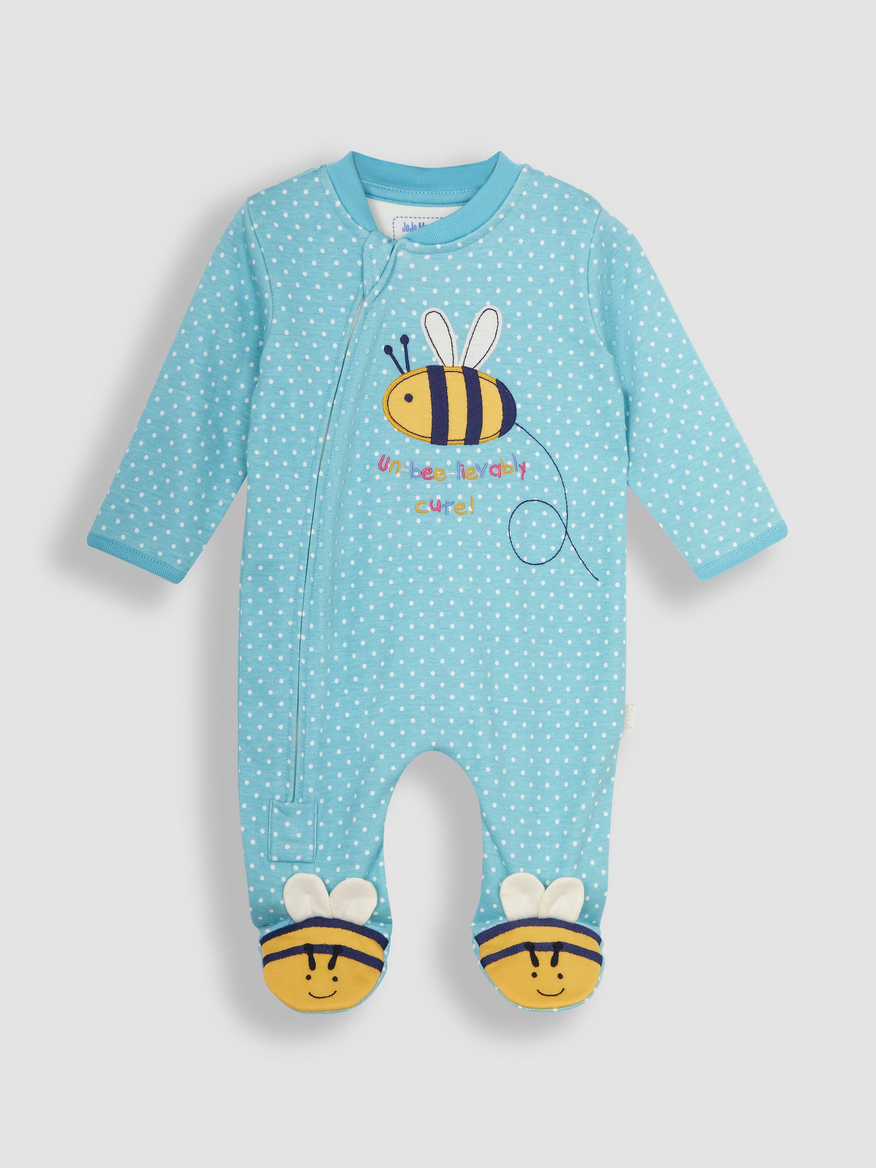 Duck Egg Bee Appliqué Zip Sleepsuit - Image 4 of 6