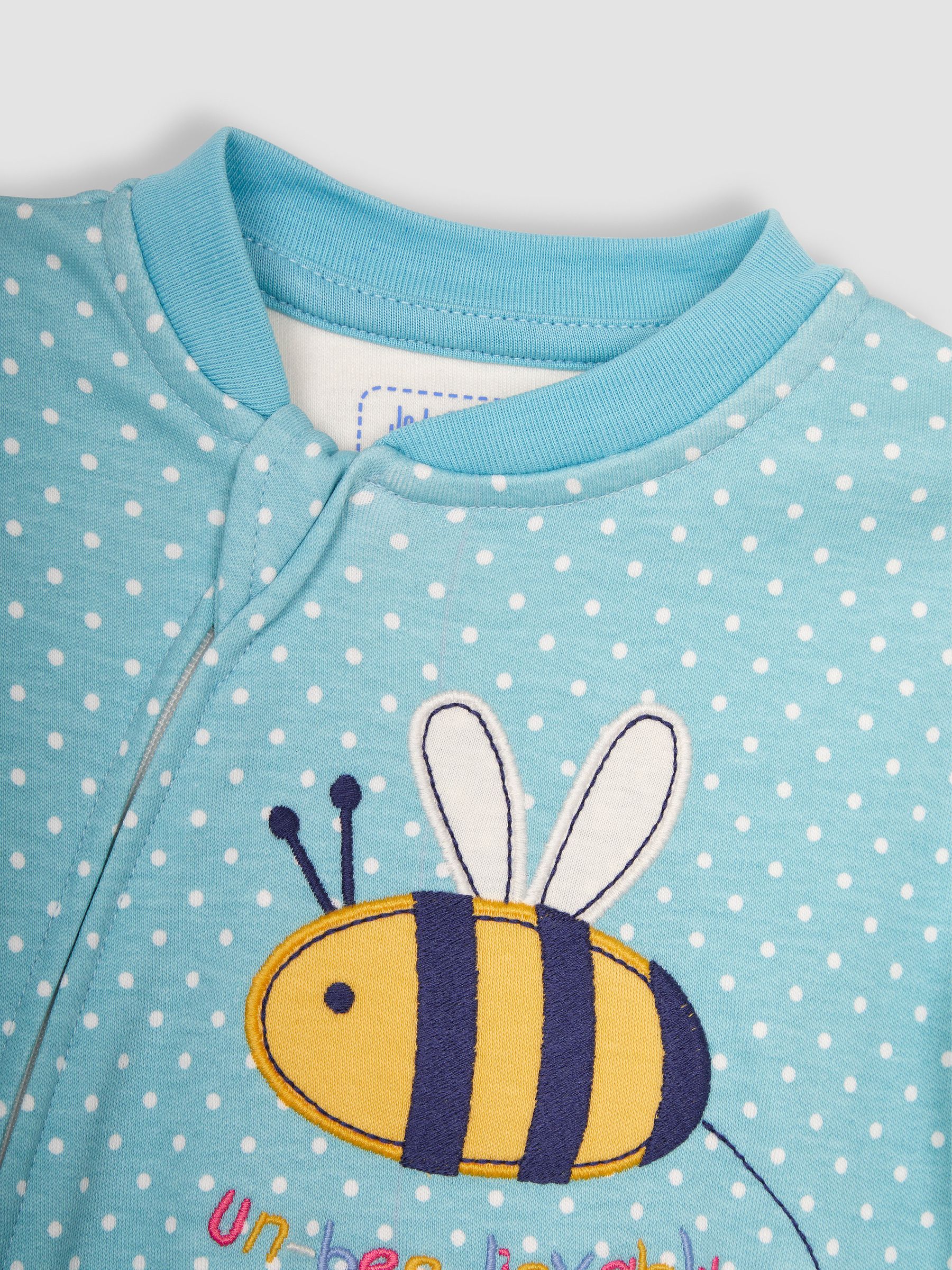 Duck Egg Bee Appliqué Zip Sleepsuit - Image 5 of 6