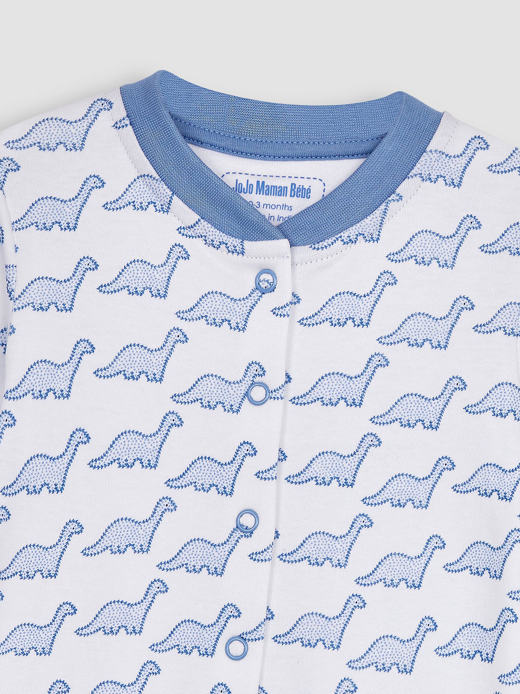 Blue Dinosaur Footless Sleepsuit - Image 2 of 3