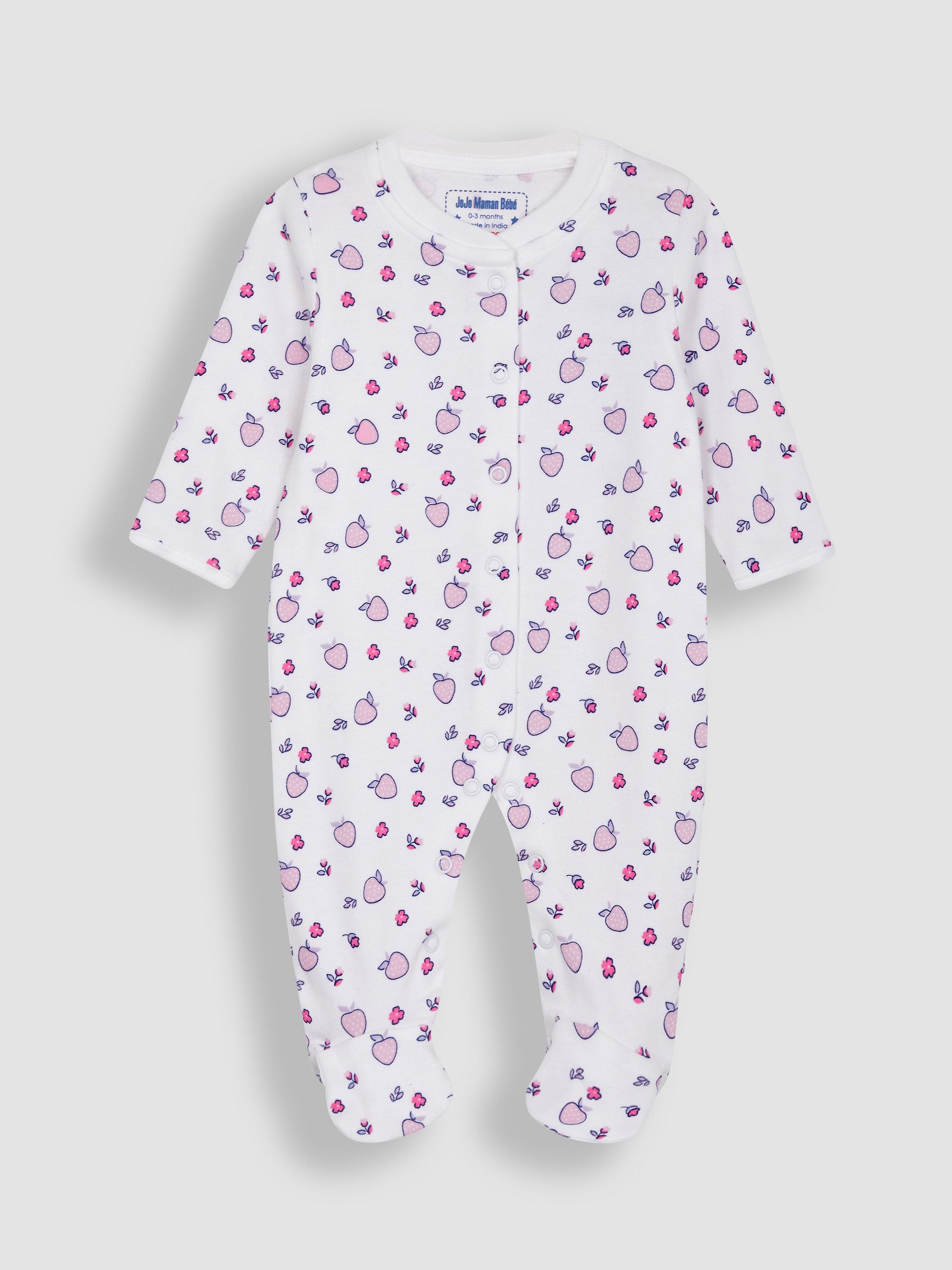 White Strawberry 3-Pack Sleepsuits - Image 3 of 6