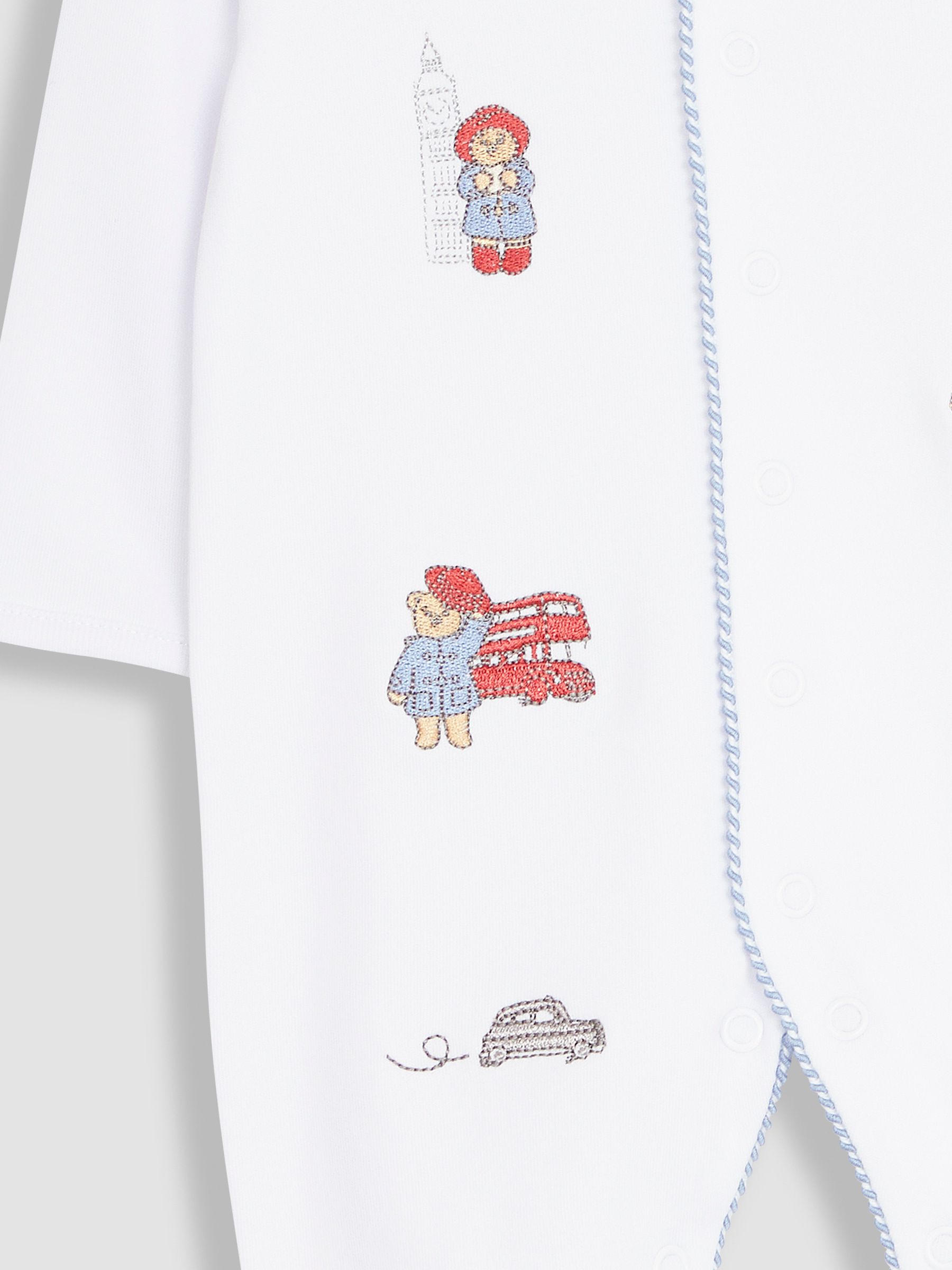 White Paddington Embroidered Sleepsuit & Hat Set - Image 5 of 7
