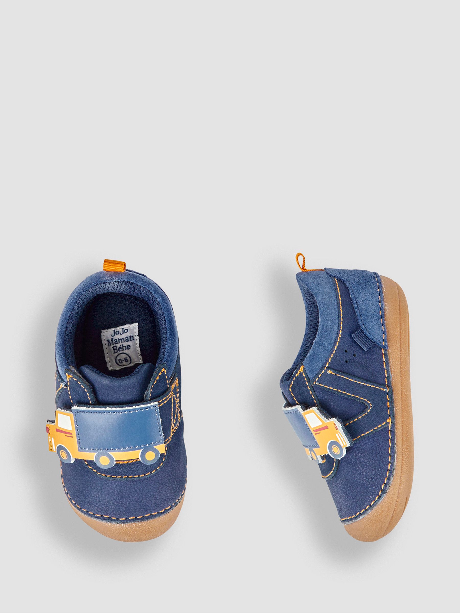 Navy Blue Construction Pre-Walker Shoes | JoJo Maman Bébé