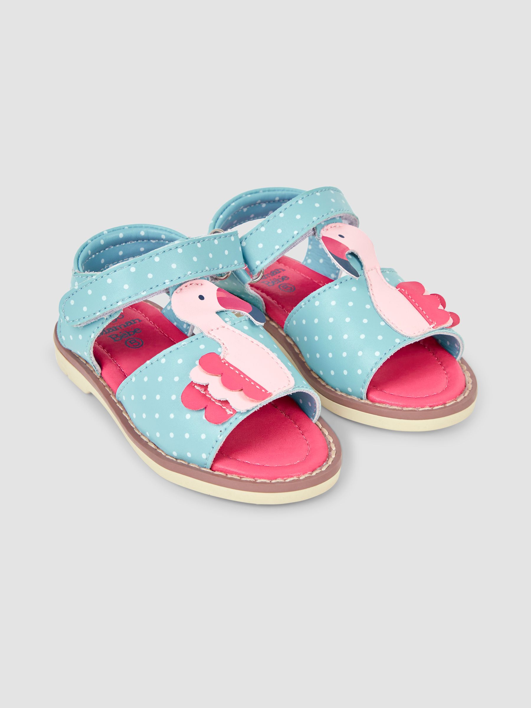 Raspberry Pink Flamingo Appliqué Sandals - Image 1 of 4