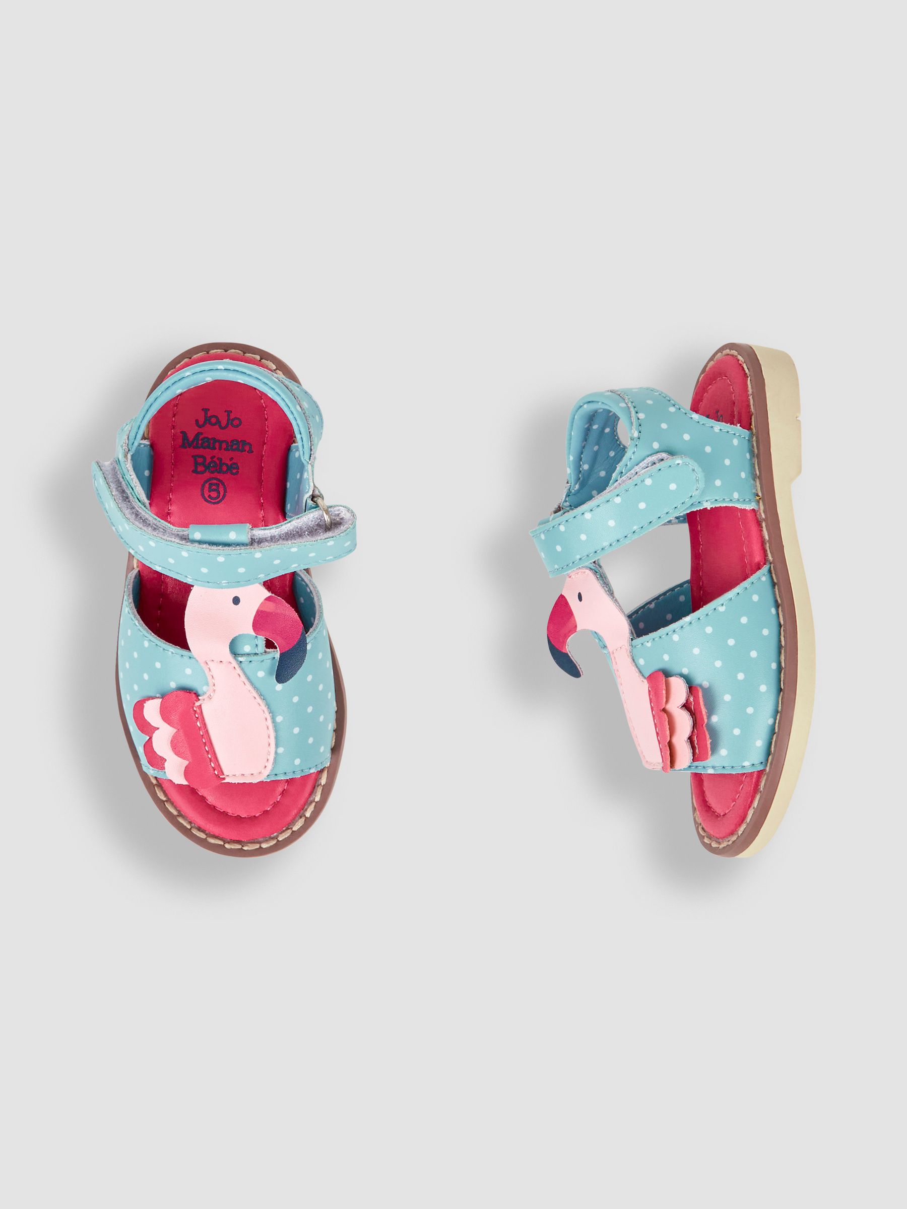 Raspberry Pink Flamingo Appliqué Sandals - Image 3 of 4