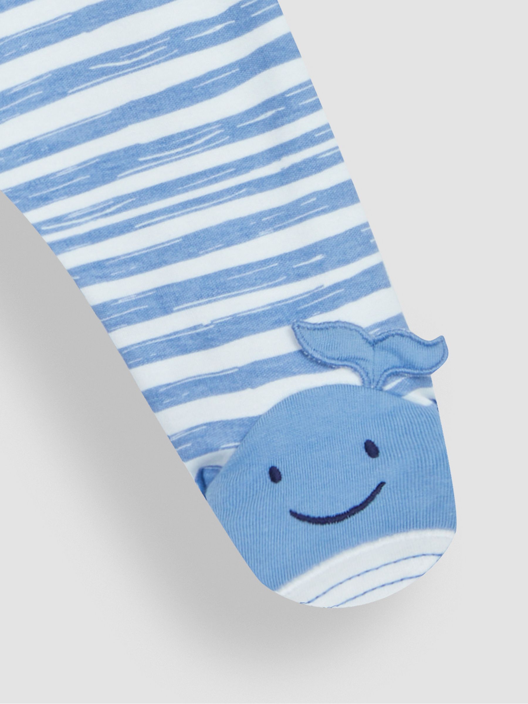 Blue Whale Appliqué Zip Sleepsuit - Image 3 of 4