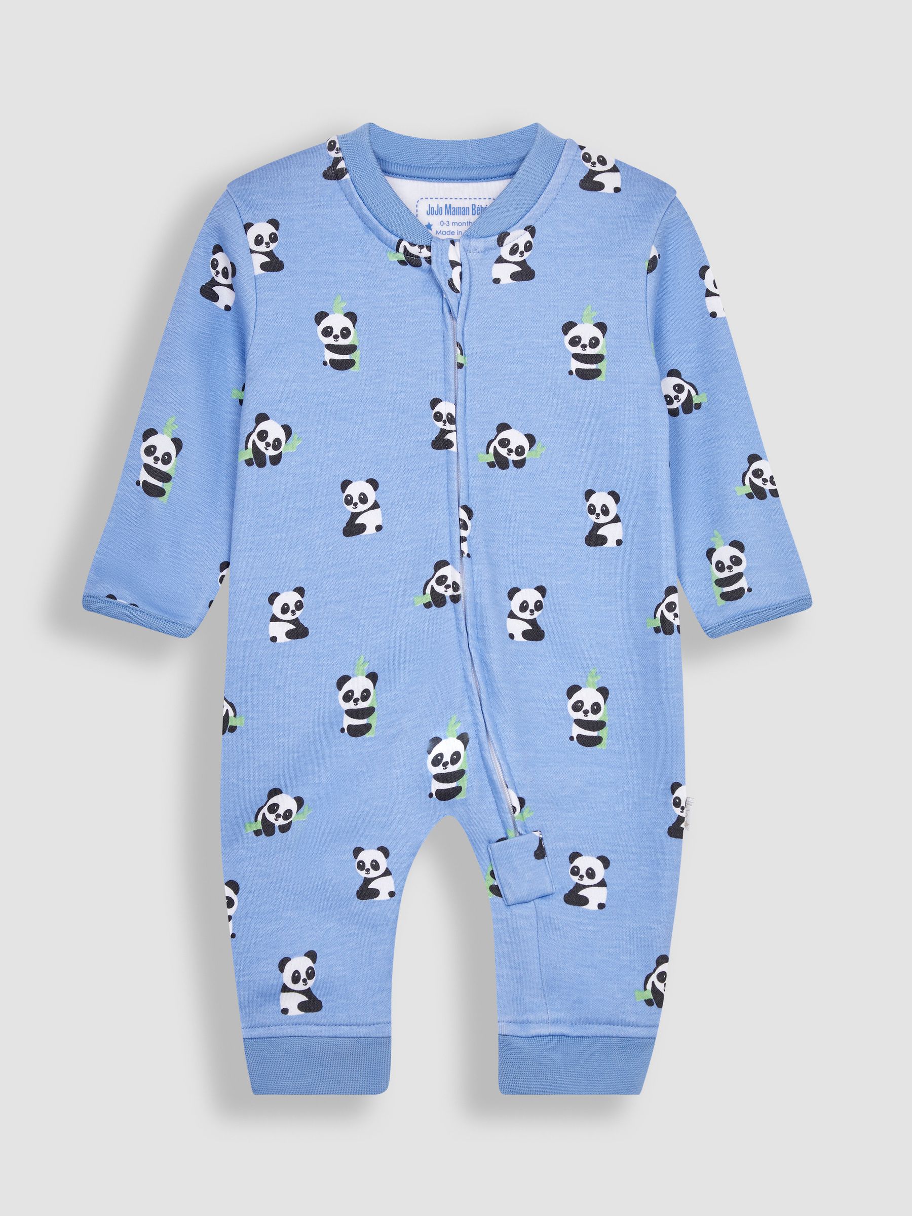 Print Zip Sleepsuit in Blue - Image 4 of 6
