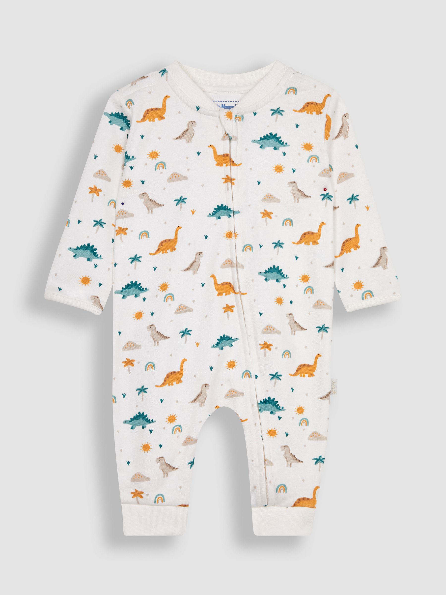 Cream Dino 2-Pack Footless Sleepsuits - Image 2 of 4