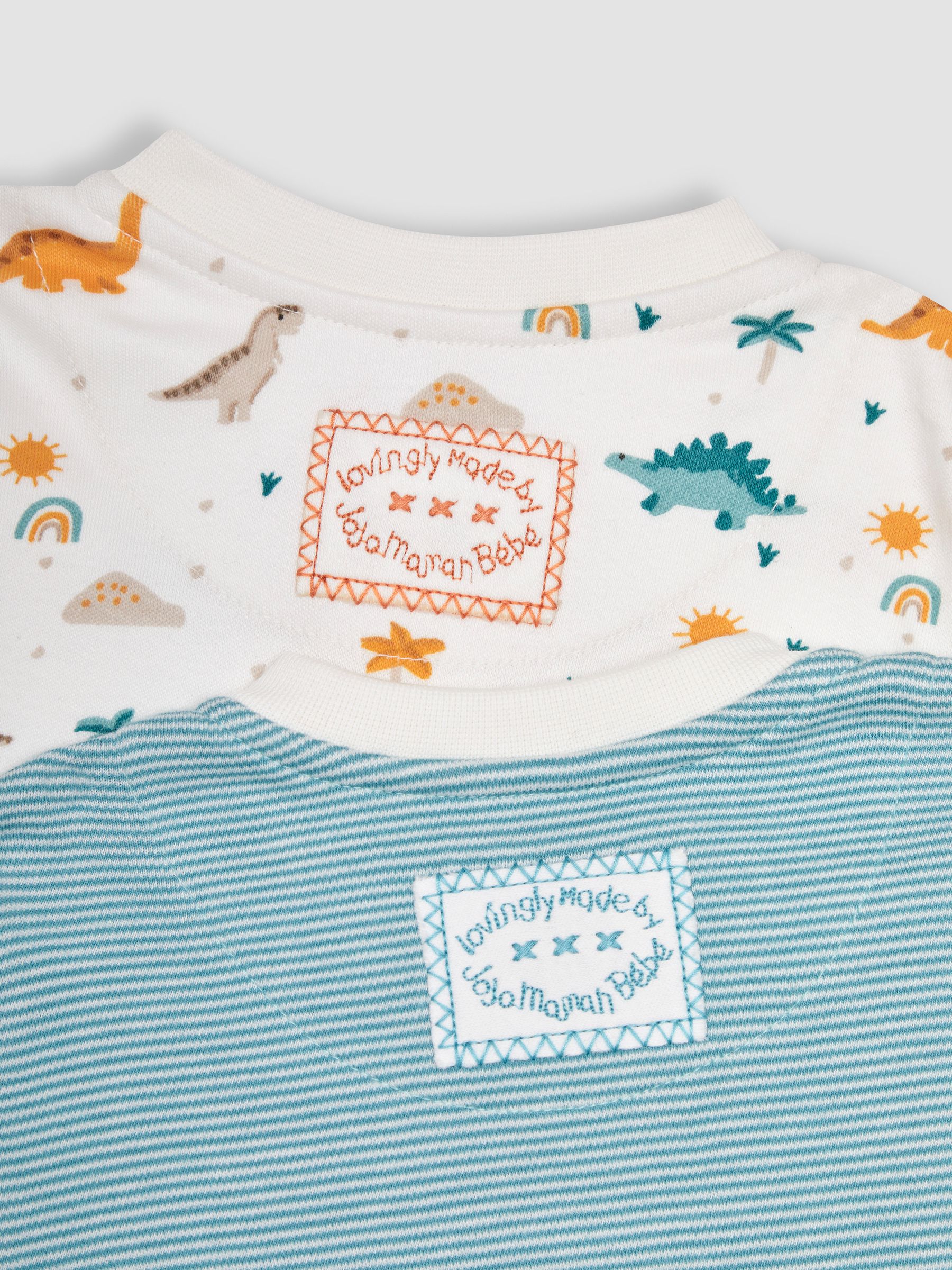 Cream Dino 2-Pack Footless Sleepsuits - Image 4 of 4