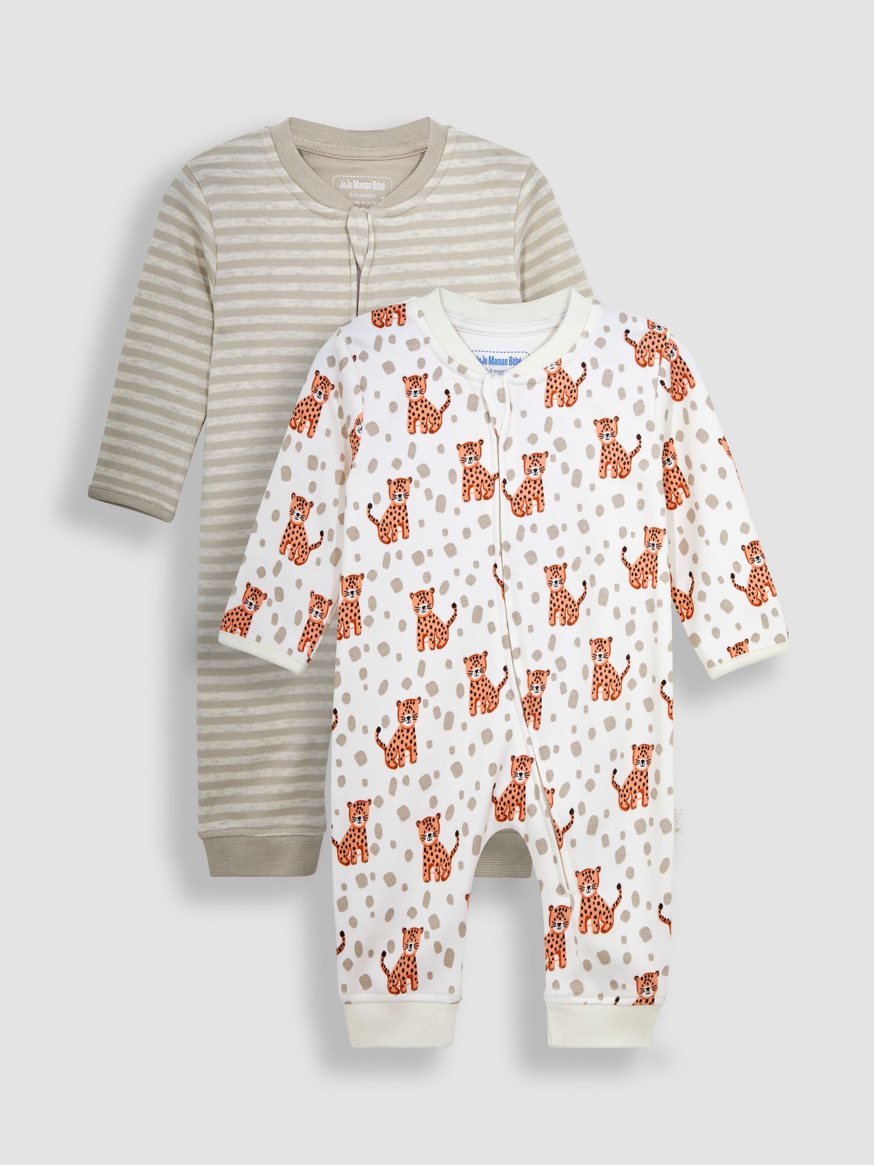 Natural Tiger 2-Pack Footless Sleepsuits - Image 1 of 7