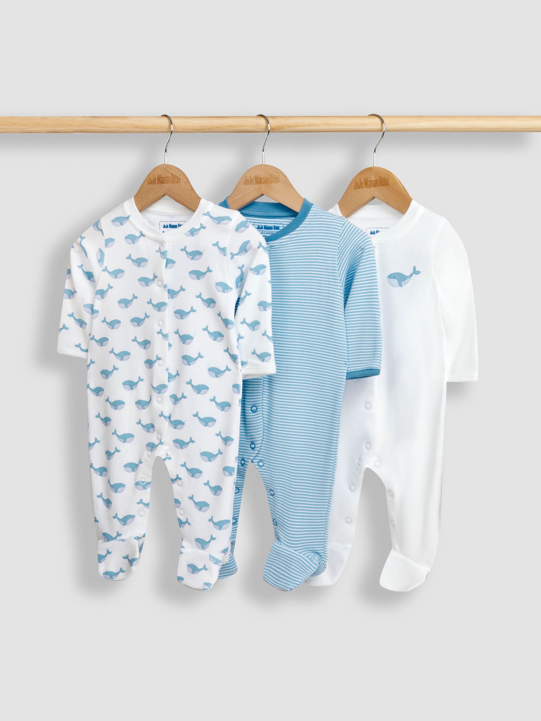 White Whale 3-Pack Sleepsuits - Image 1 of 5