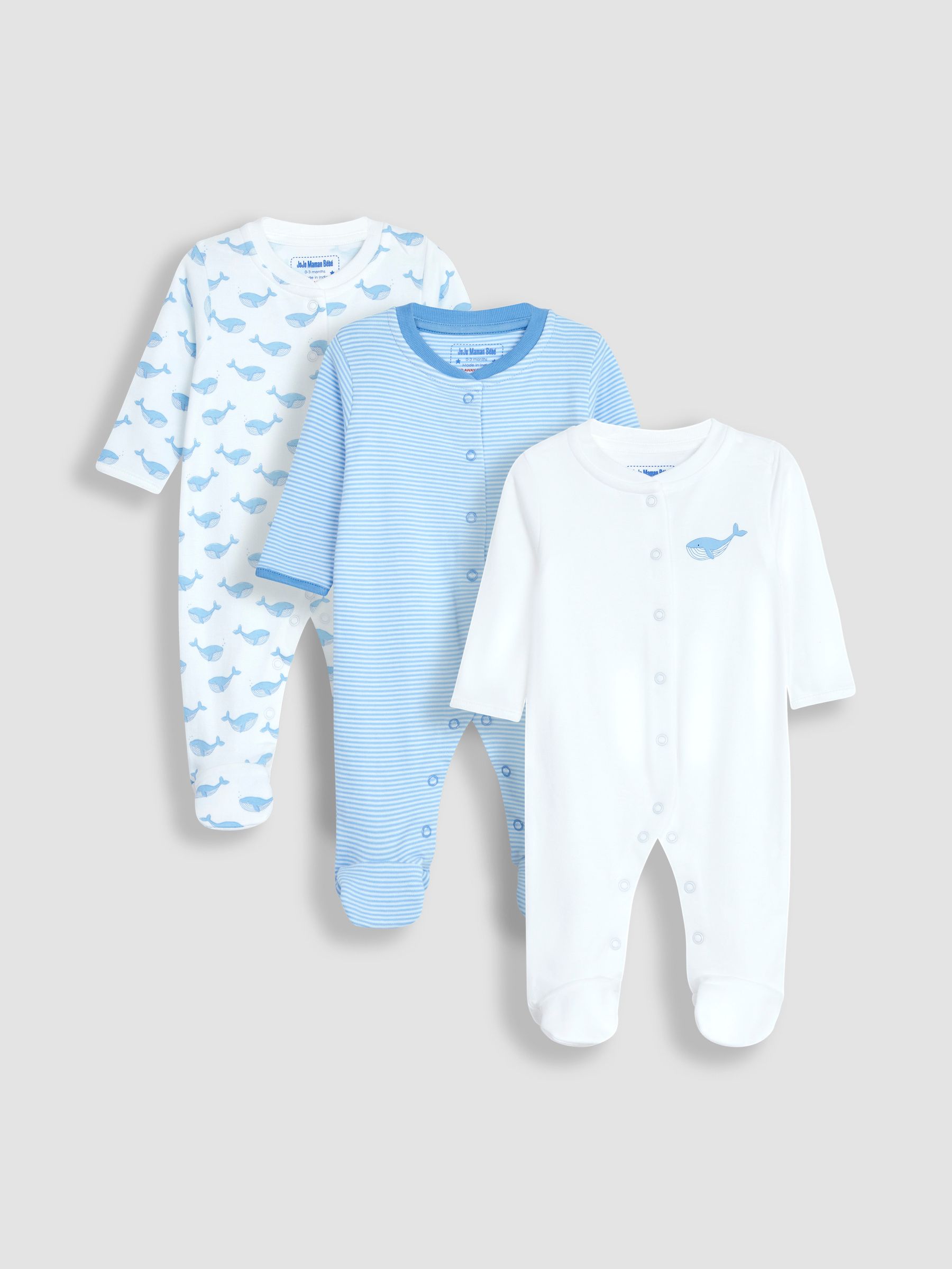 White Whale 3-Pack Sleepsuits - Image 2 of 5
