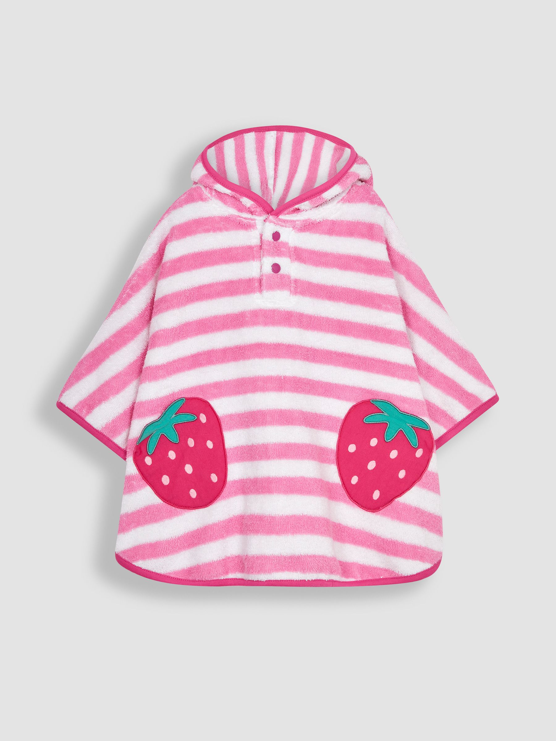 Pink Strawberry Towelling Poncho - Image 2 of 4