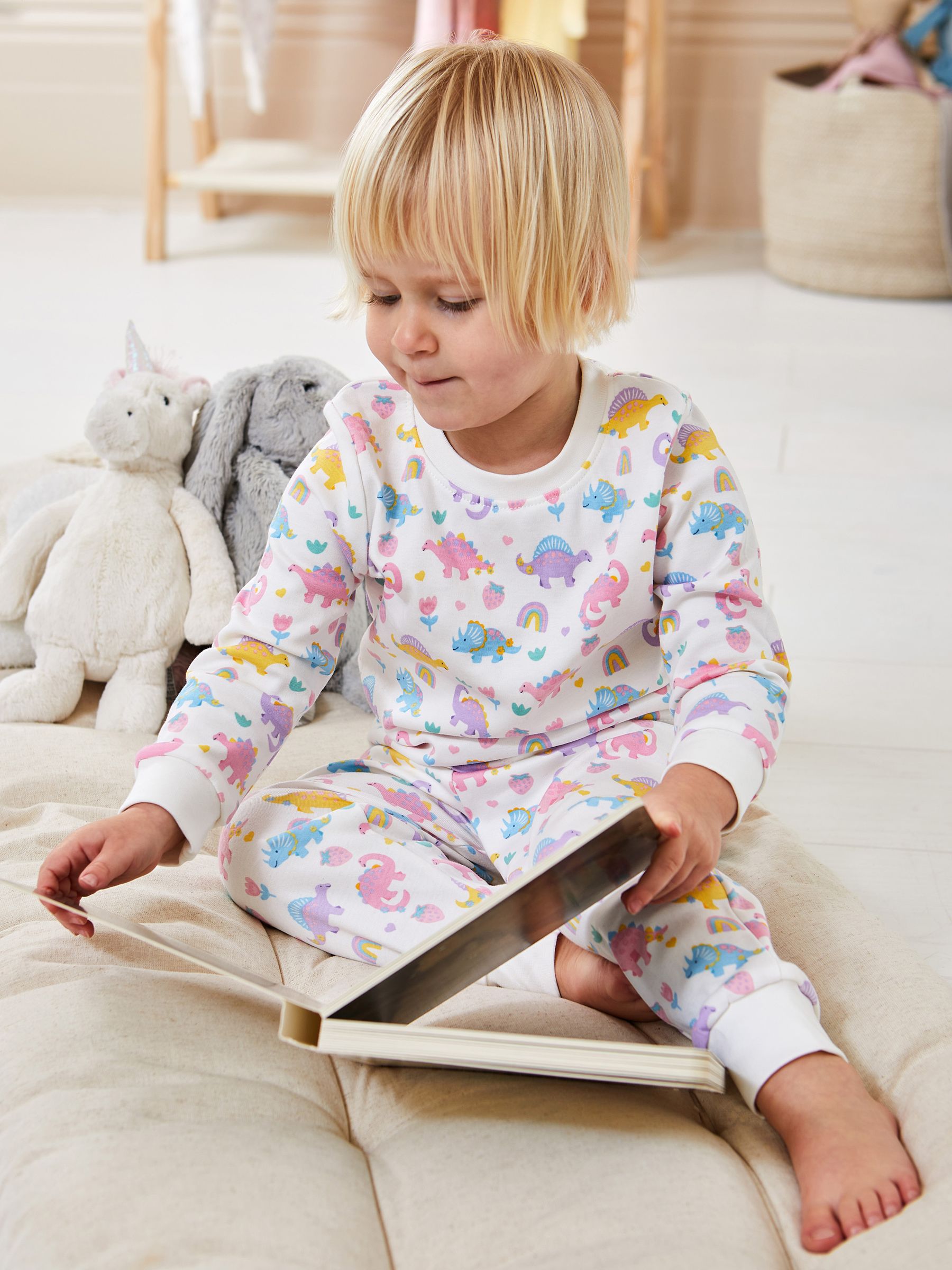 2-Pack Dino Jersey Pyjamas in Pink - Image 9 of 9