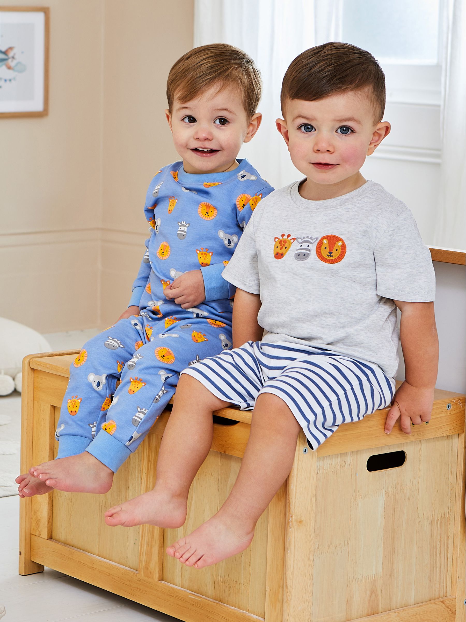 2-Pack Safari Jersey Pyjamas in Blue - Image 1 of 10
