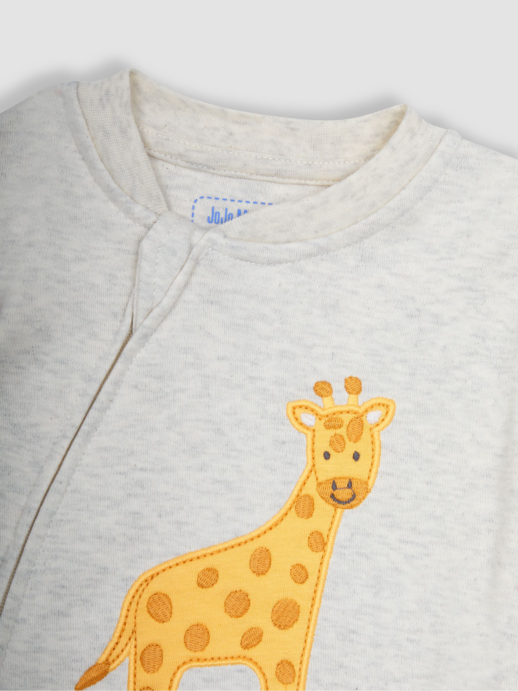 Natural Cream Giraffe Appliqué Zip Sleepsuit - Image 2 of 3
