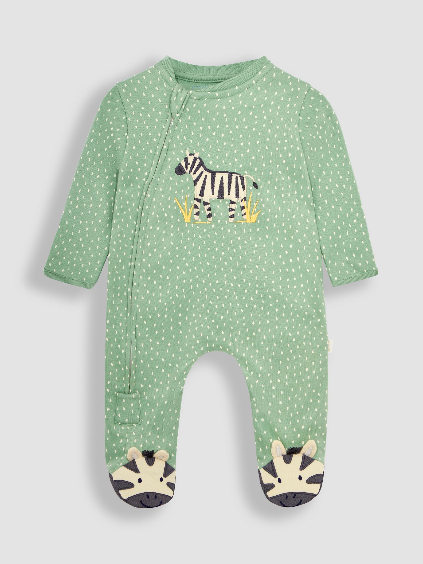 Green Zebra Appliqué Zip Sleepsuit - Image 4 of 6