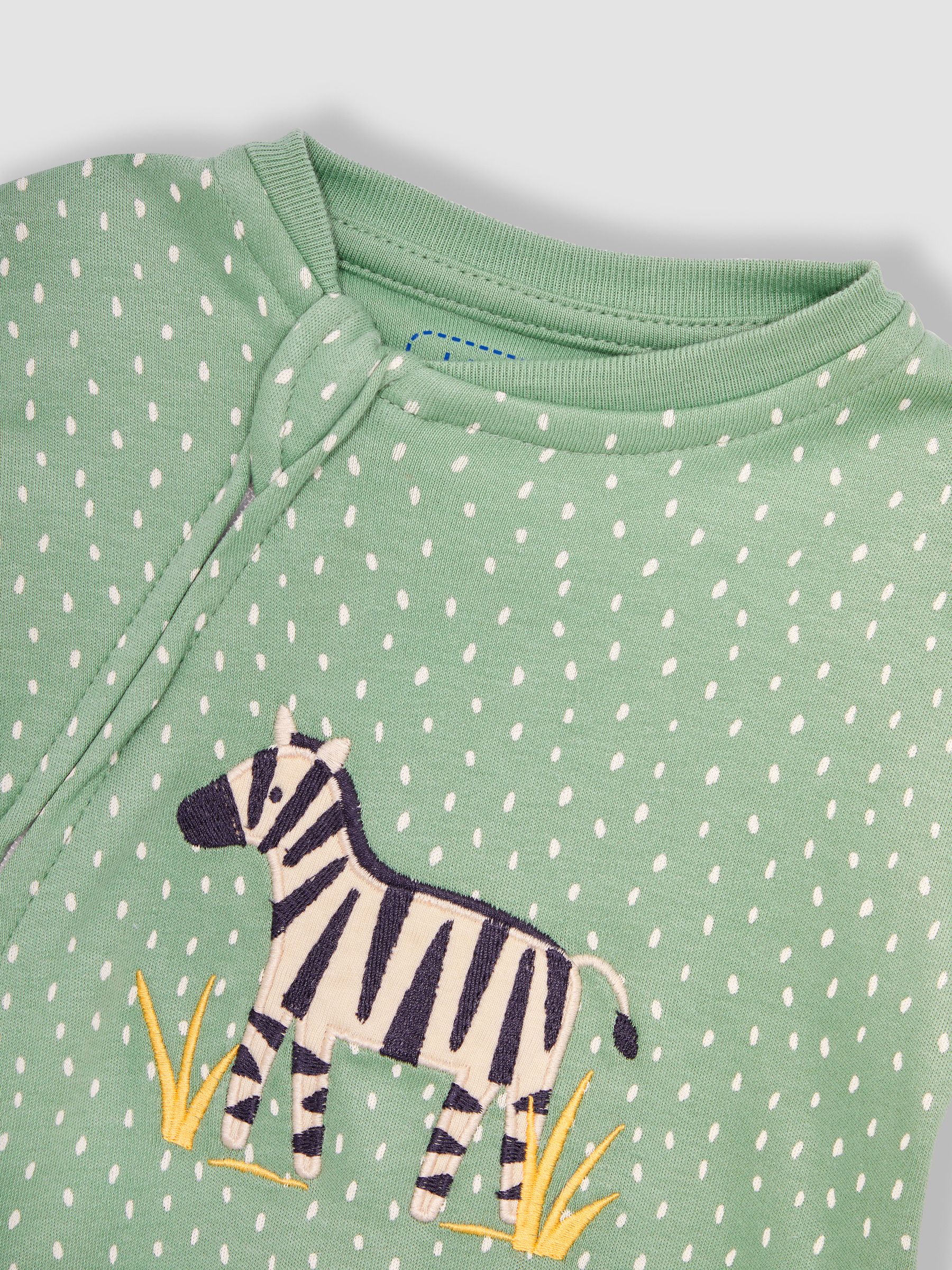 Green Zebra Appliqué Zip Sleepsuit - Image 5 of 6