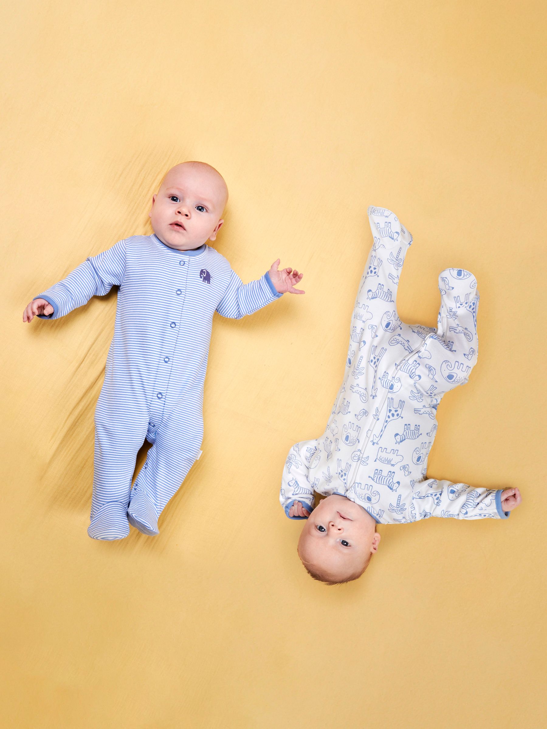 Blue Safari Sleepsuits 2 Pack - Image 1 of 7