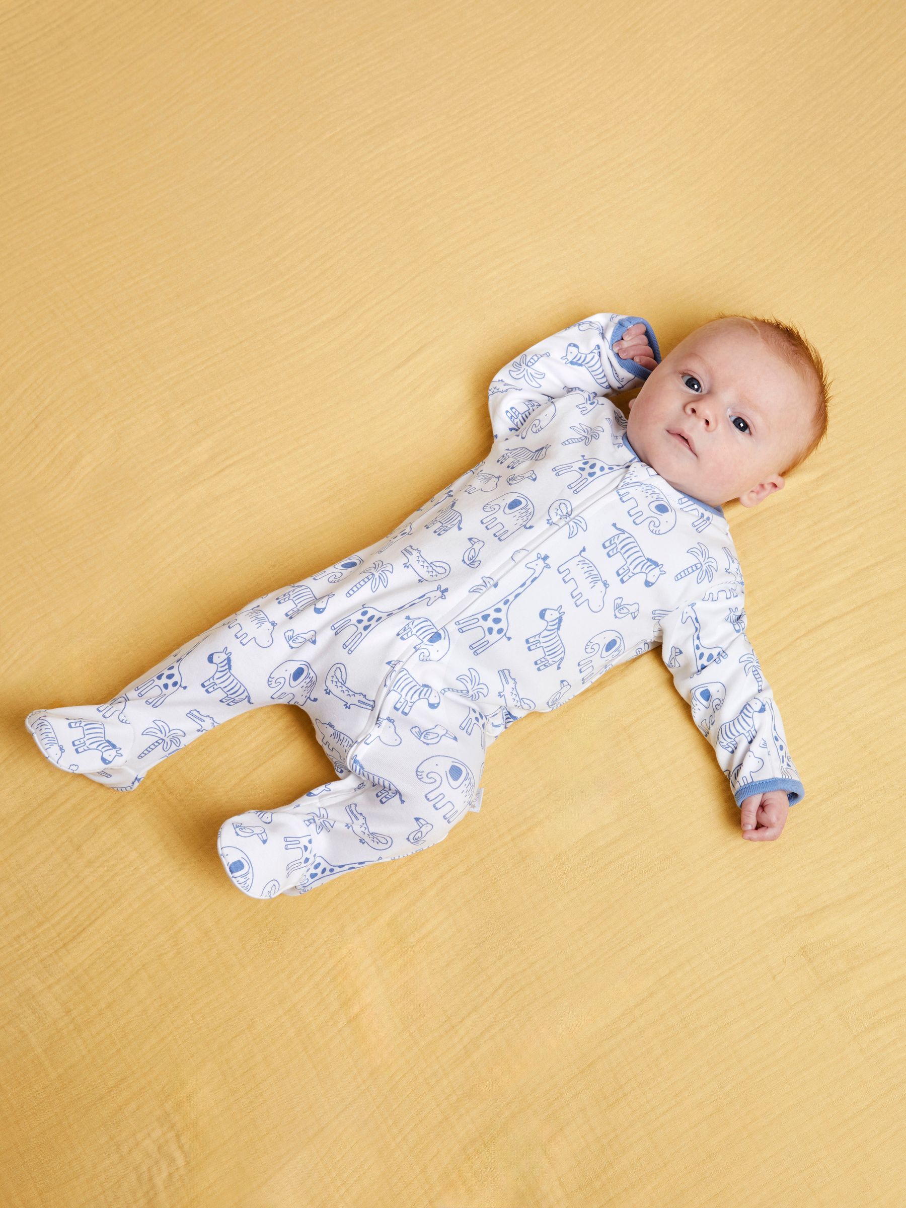 Blue Safari Sleepsuits 2 Pack - Image 2 of 7