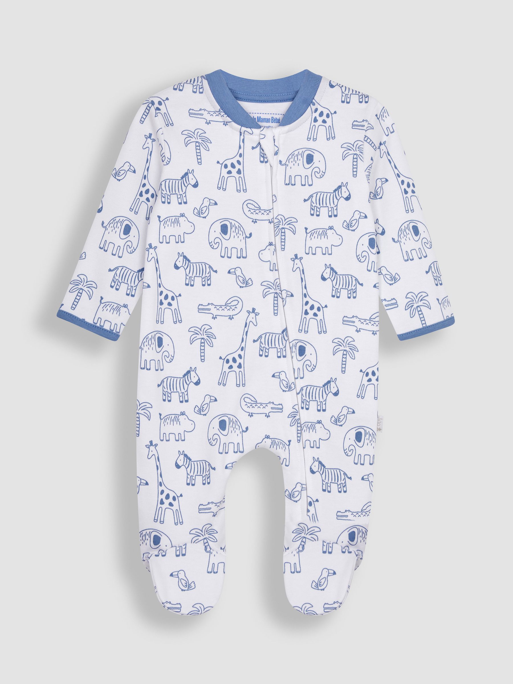 Blue Safari Sleepsuits 2 Pack - Image 6 of 7