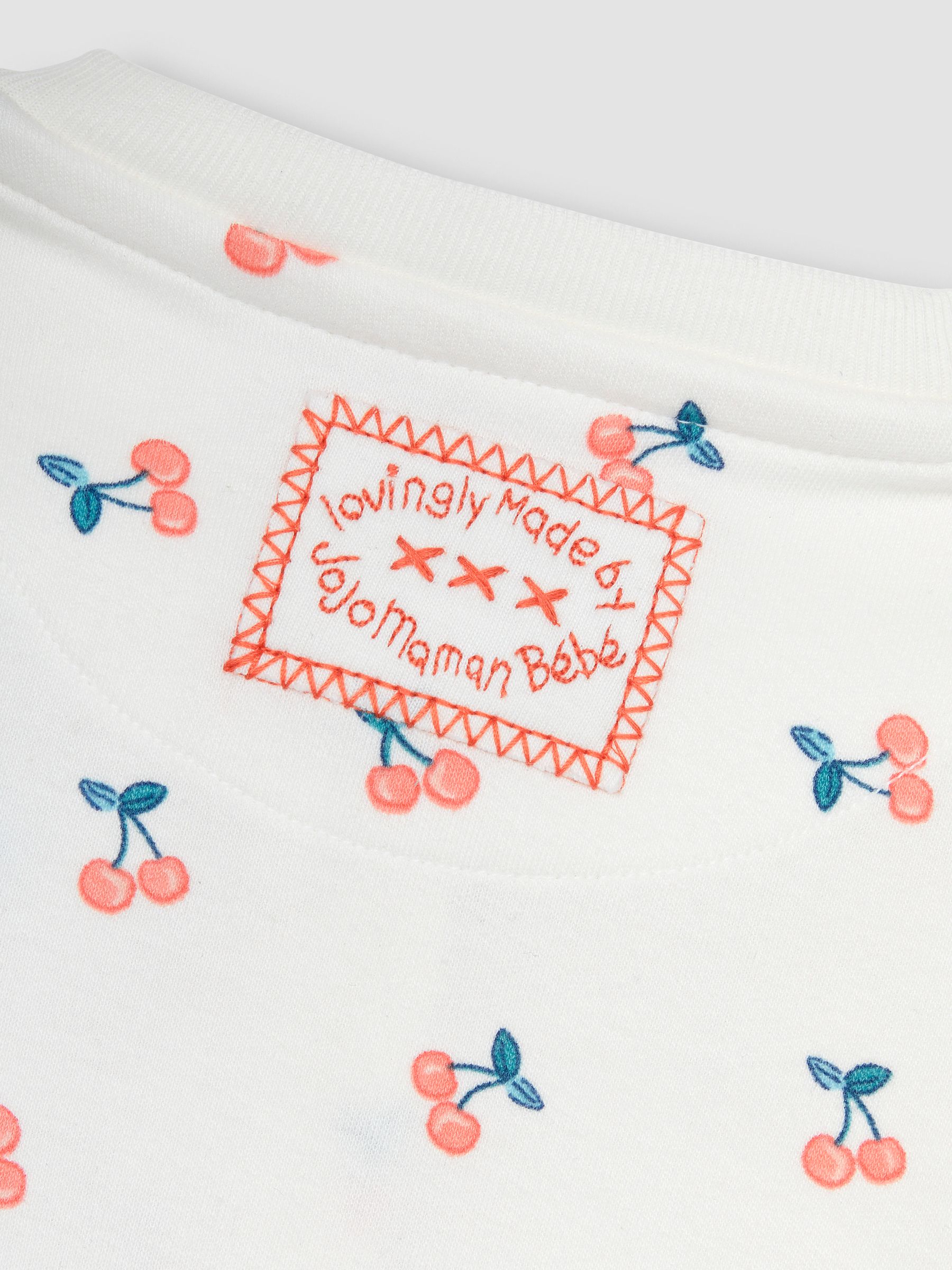 Cherry Print Zip Sleepsuit in Cream - Image 6 of 6