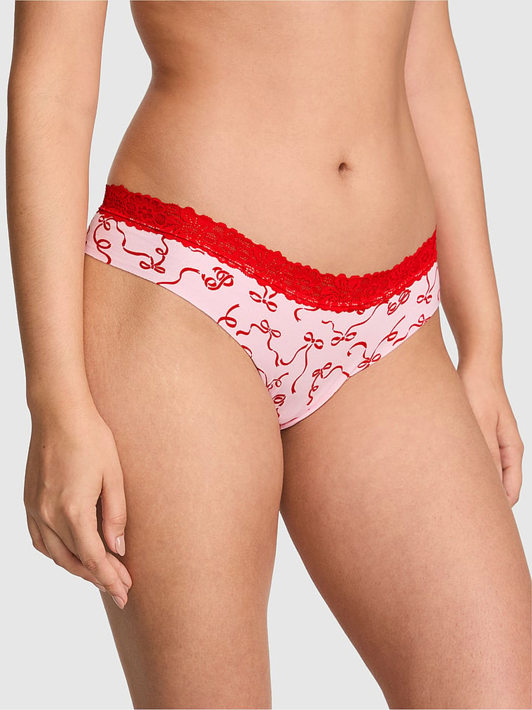 Coconut Pink Bows Thong Lace Trim Knickers - Image 2 of 3 Coconut Pink Bows Thong Lace Trim Knickers - Image 2 of 3