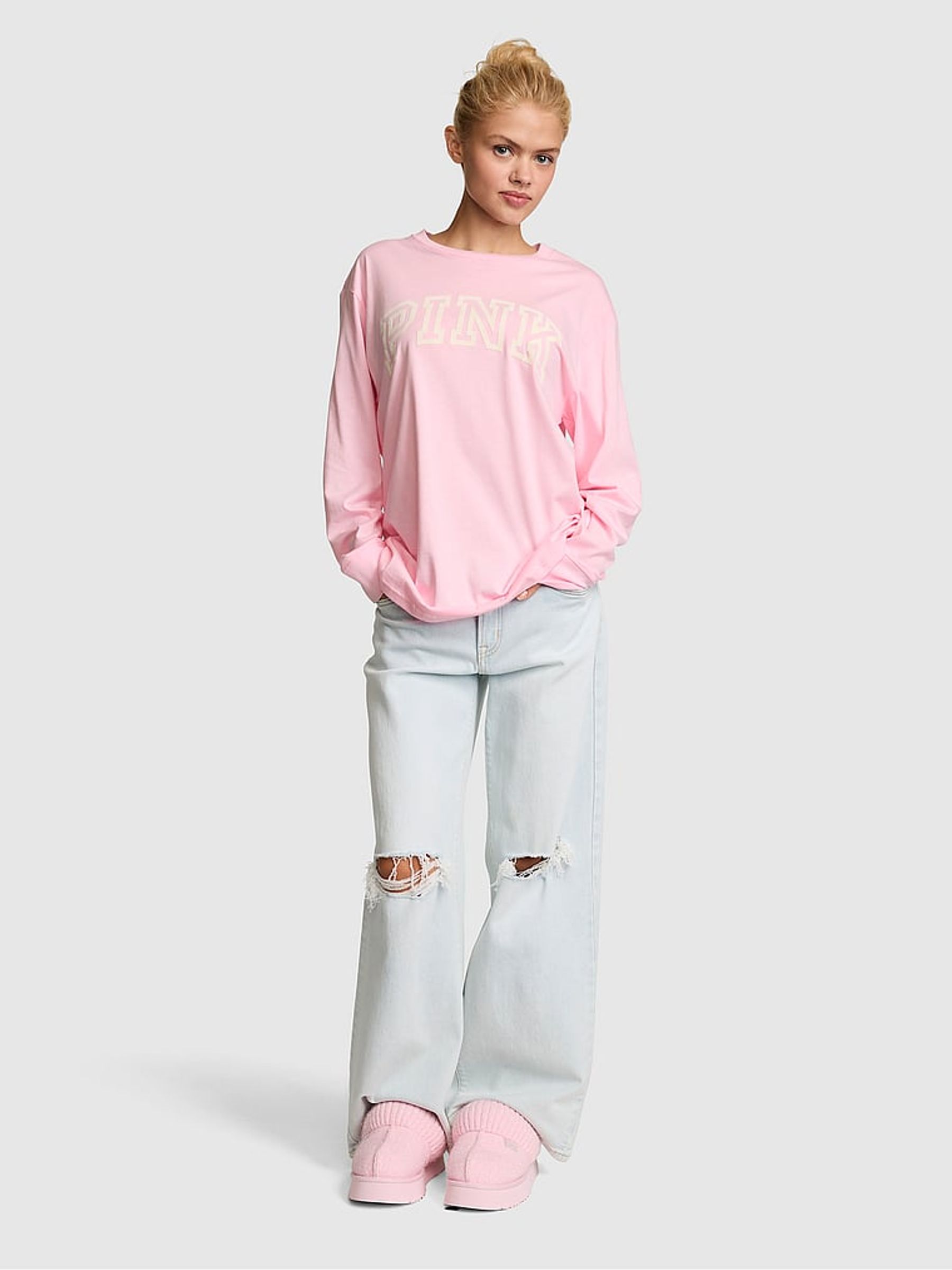 Coconut Pink Logo Cotton Long Sleeve T-Shirt - Image 1 of 2