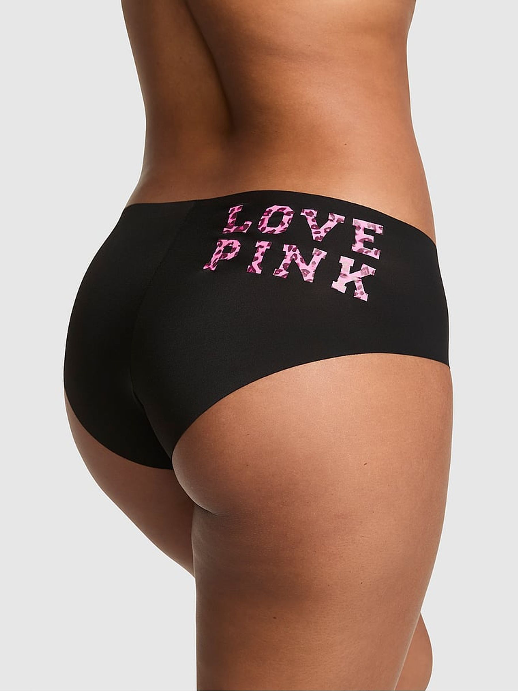 Black/Pink Logo Hipster No Show Knickers - Image 1 of 2