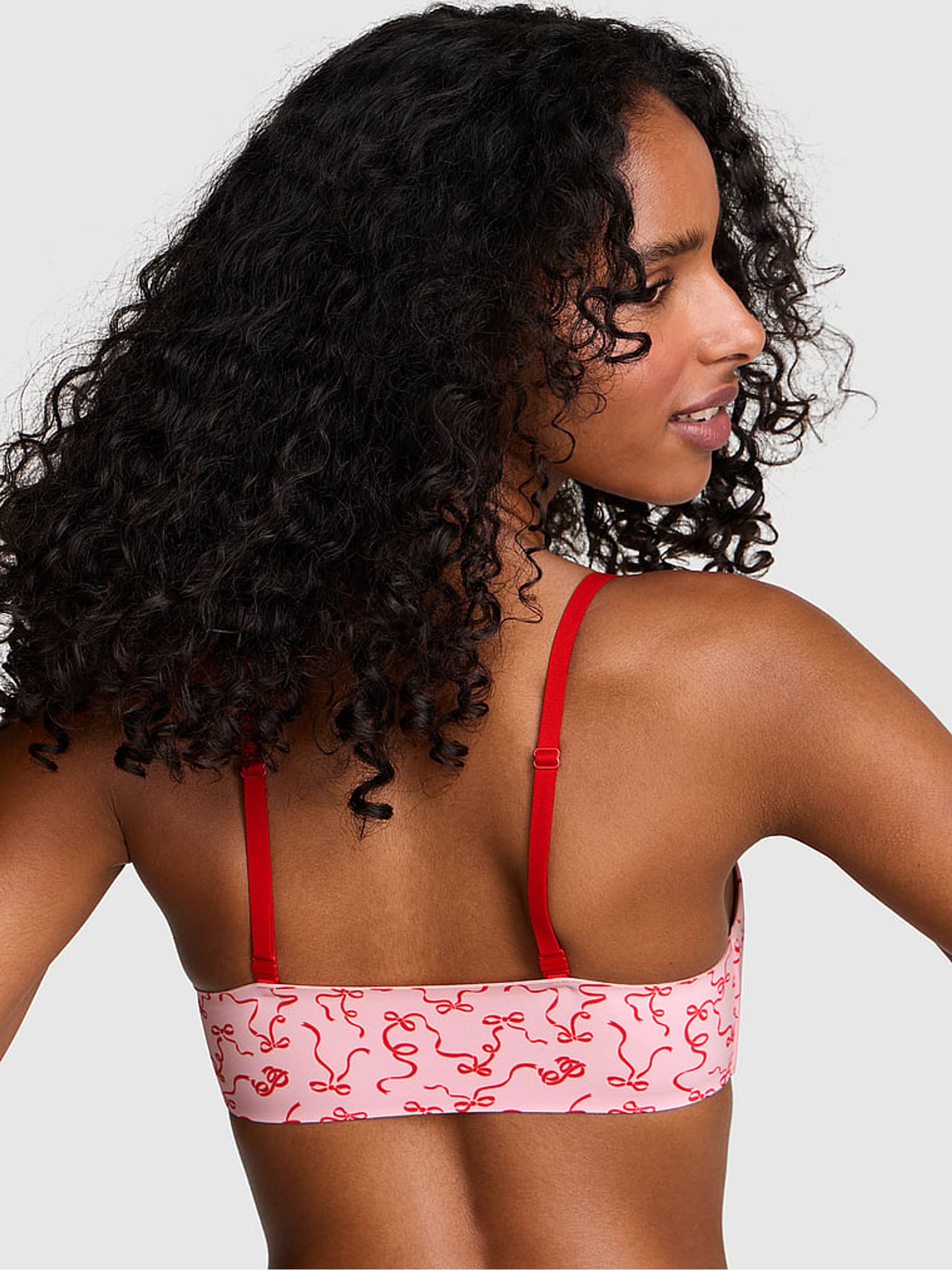 Coconut Pink Bows Lightly Lined Non Wired Bra - Image 3 of 3 Coconut Pink Bows Lightly Lined Non Wired Bra - Image 3 of 3