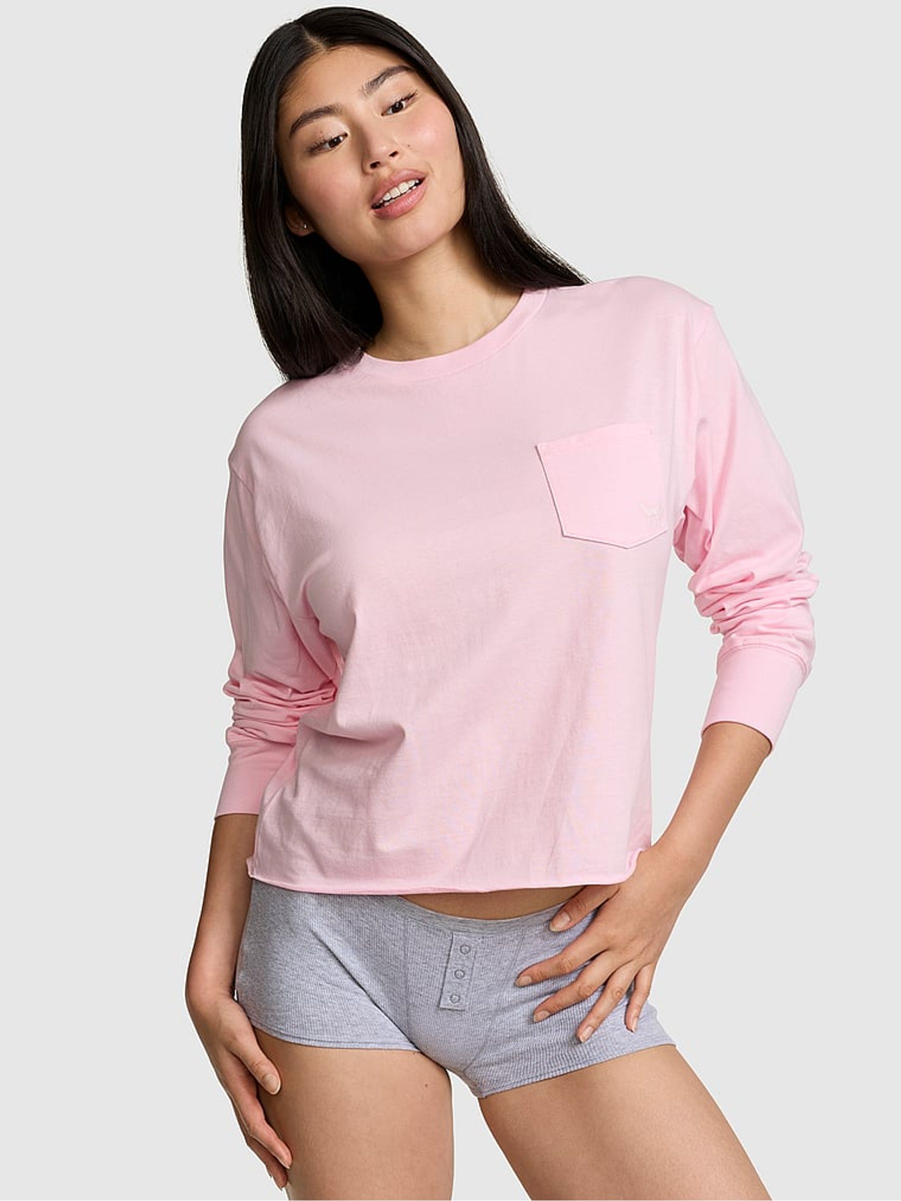Coconut Pink Cotton Long Sleeve T-Shirt - Image 1 of 2