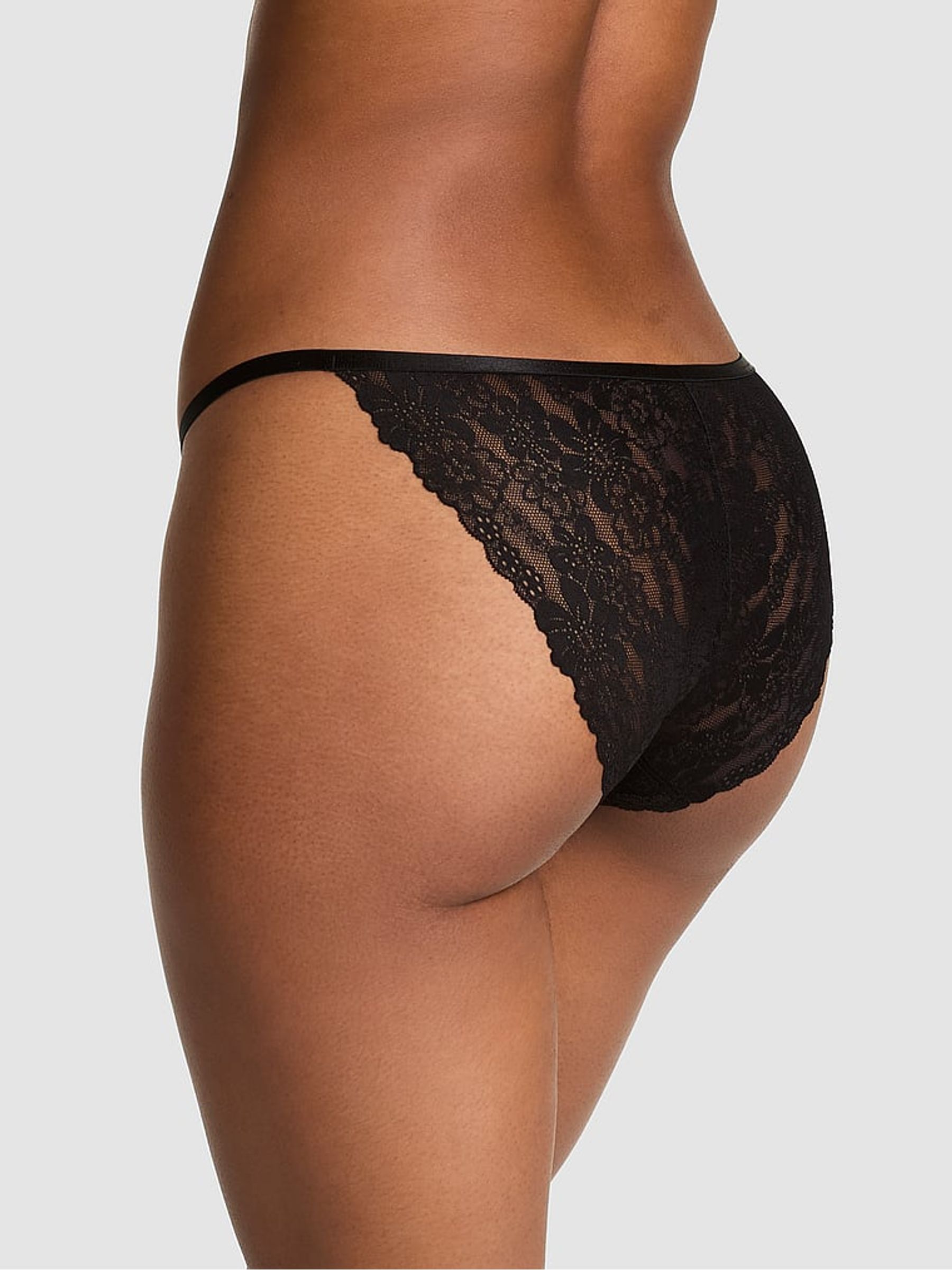 Black Naughty Bikini Diamante Lace Knickers - Image 2 of 2 Black Naughty Bikini Diamante Lace Knickers - Image 2 of 2