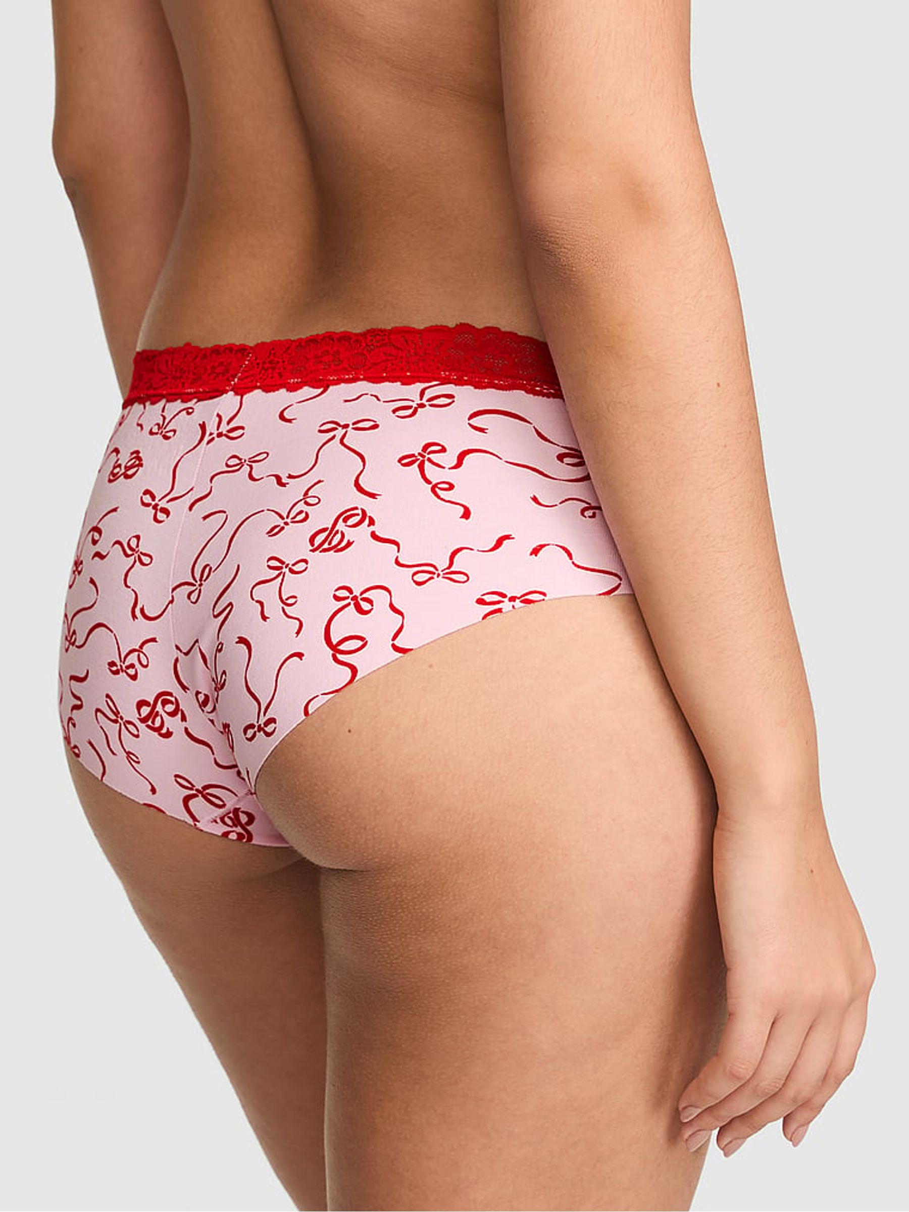 Coconut Pink Bows Hipster Lace Trim Knickers - Image 2 of 2