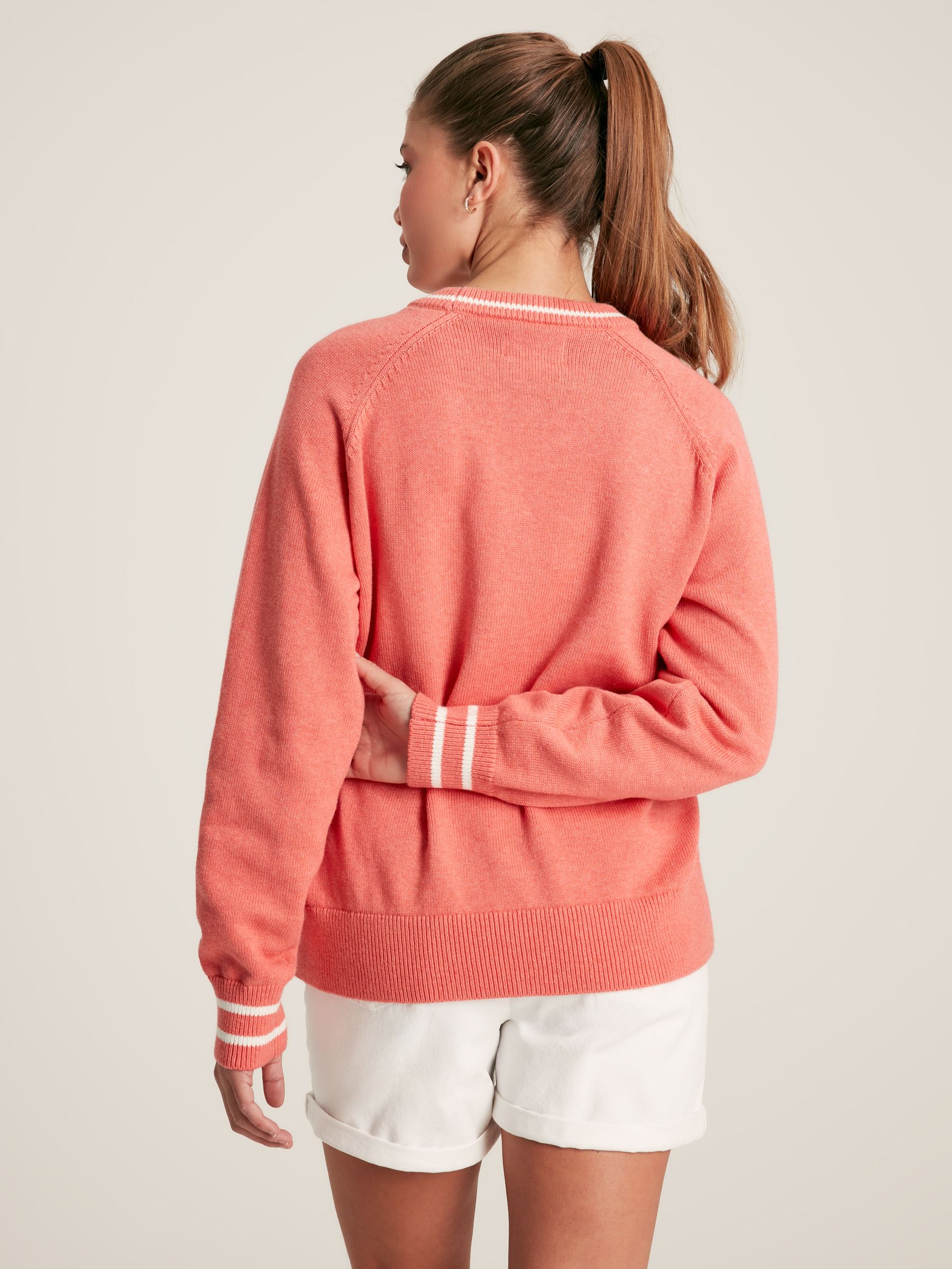 Break Point Coral Knitted Tennis Jumper - Image 2 of 6