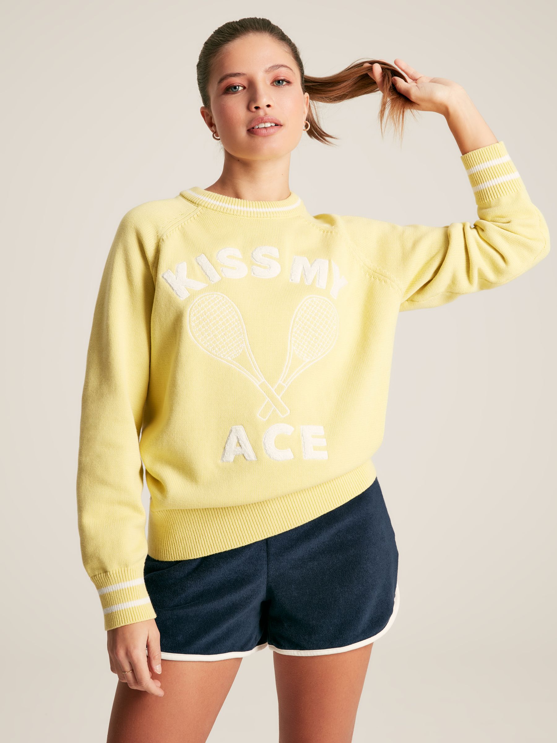 Break Point Yellow Knitted Tennis Jumper - Image 1 of 6