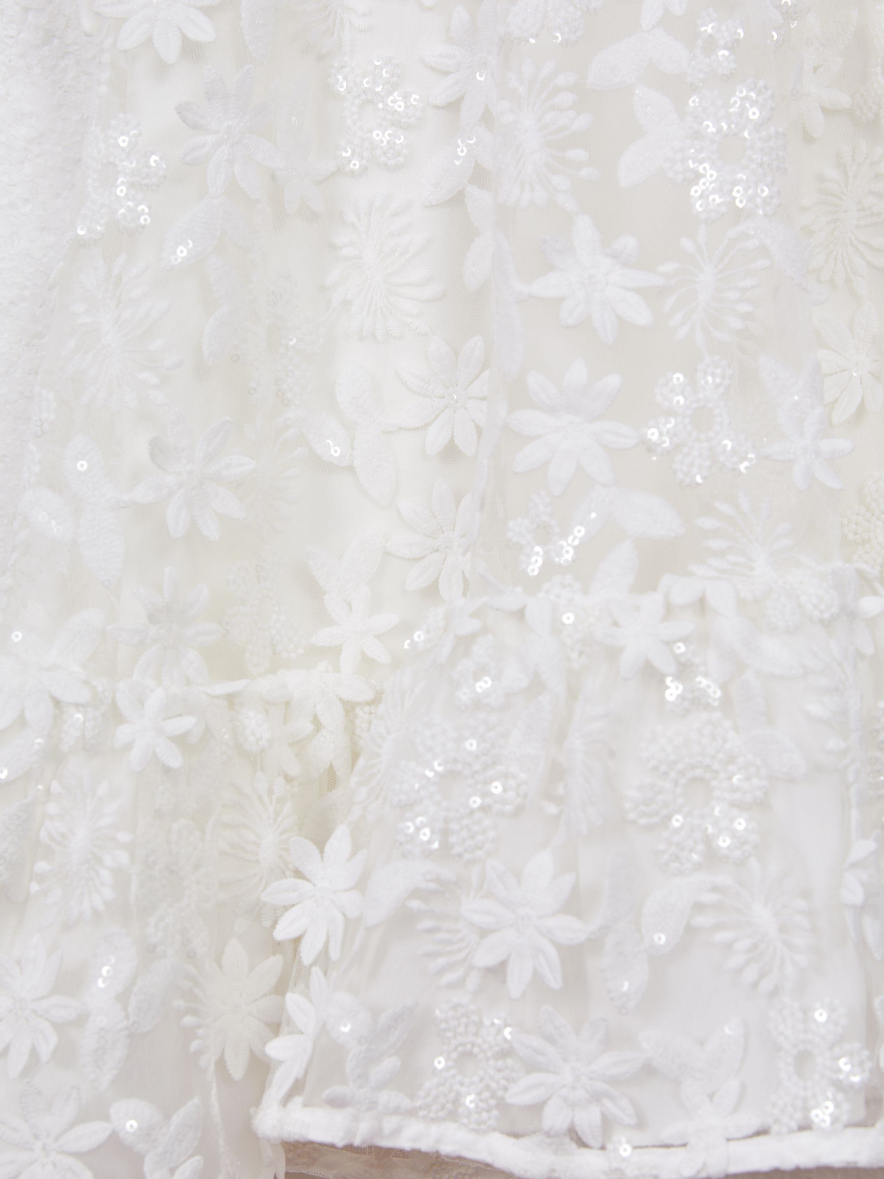 Teen Embellished Flared Dress in Ivory - Image 7 of 7