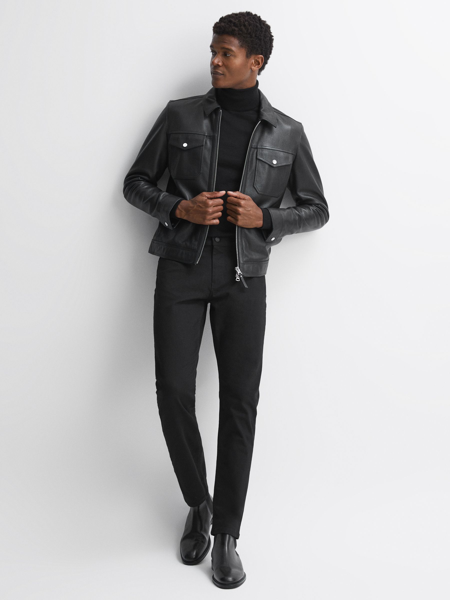 Slim Fit Jeans in Black - Image 3 of 4
