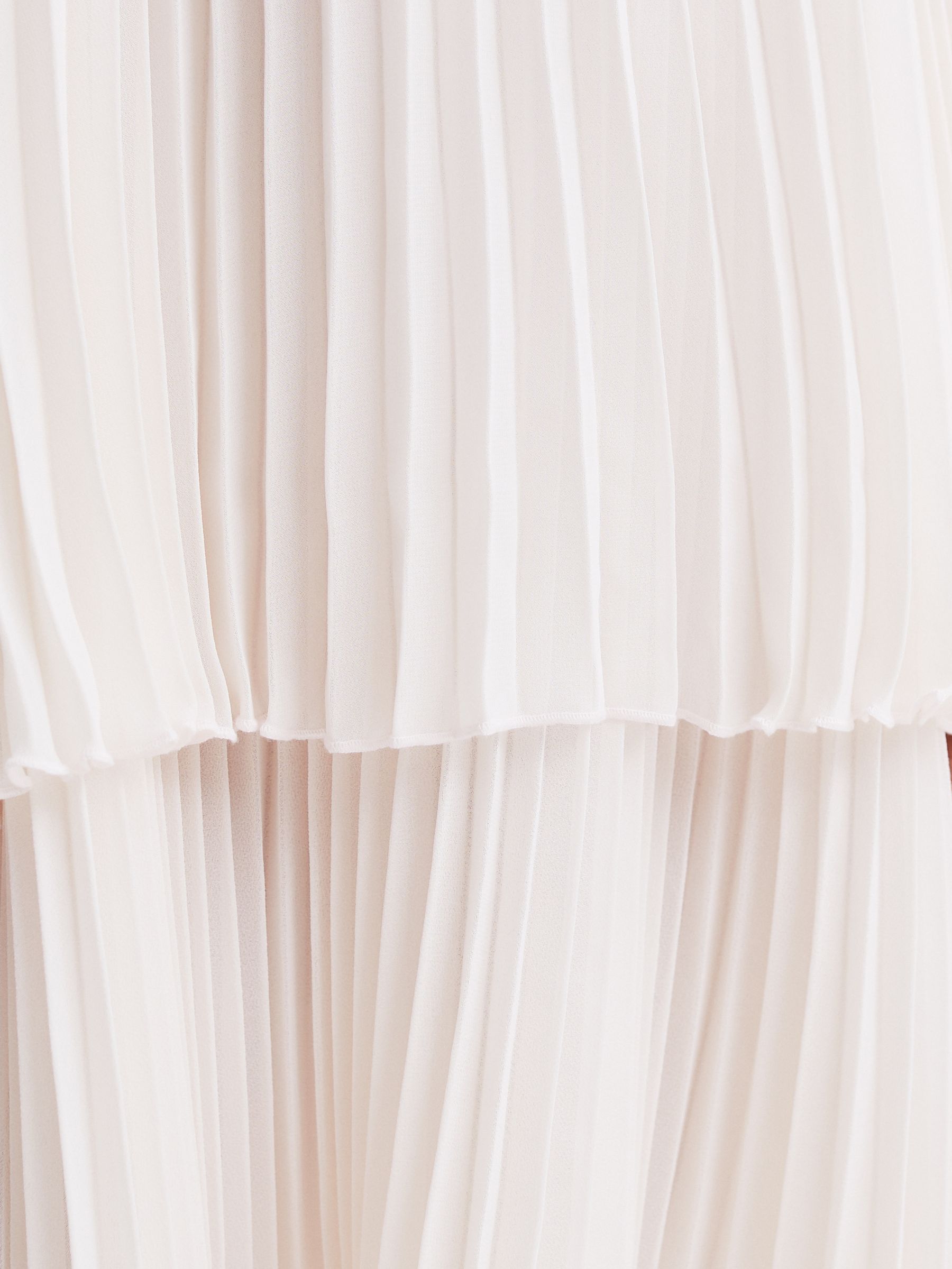 Teen Pleated Collared Tiered Dress in Ivory - Image 5 of 7