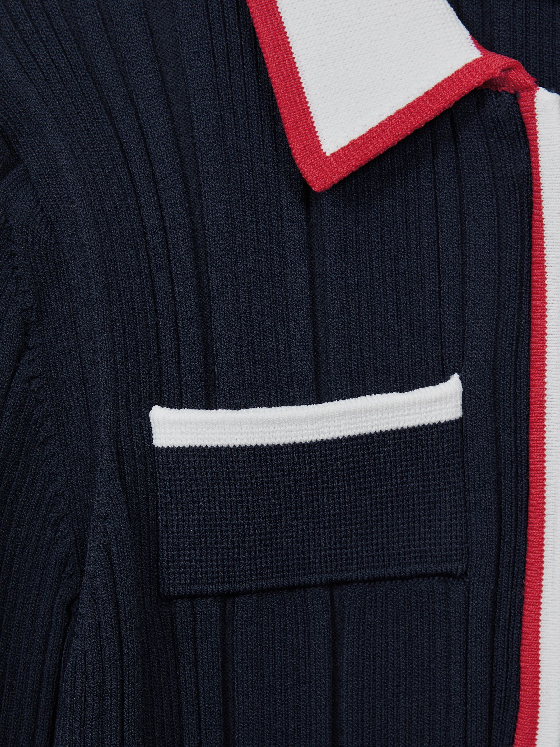 Teen Ribbed Colourblock Mini Dress in Navy - Image 7 of 7