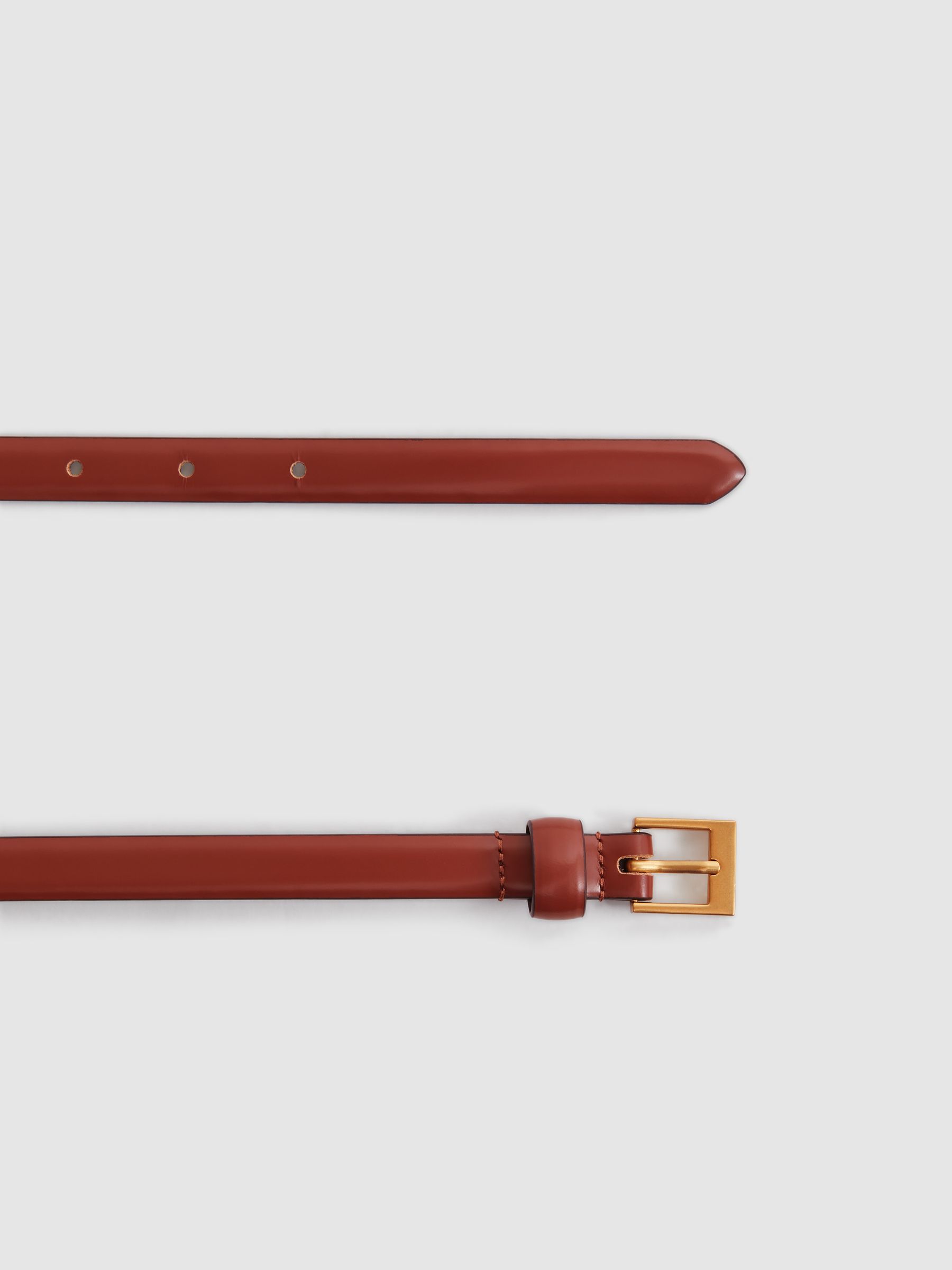 Thin Leather Belt in Tan - Image 3 of 4