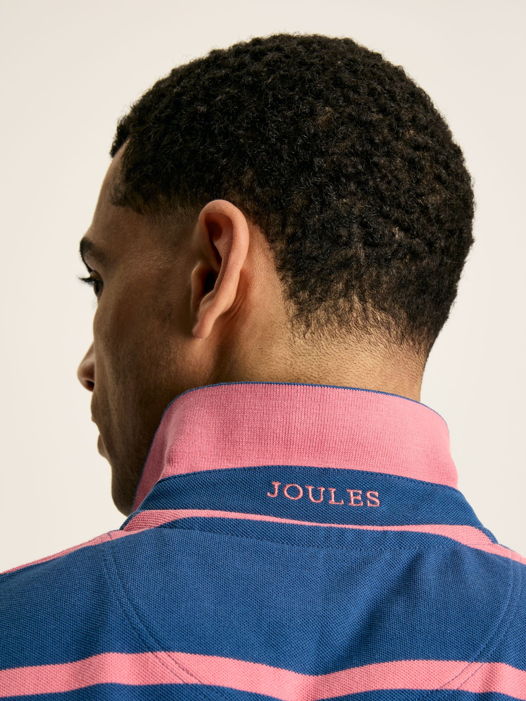 Filbert Blue & Pink Striped Polo Shirt - Image 6 of 7