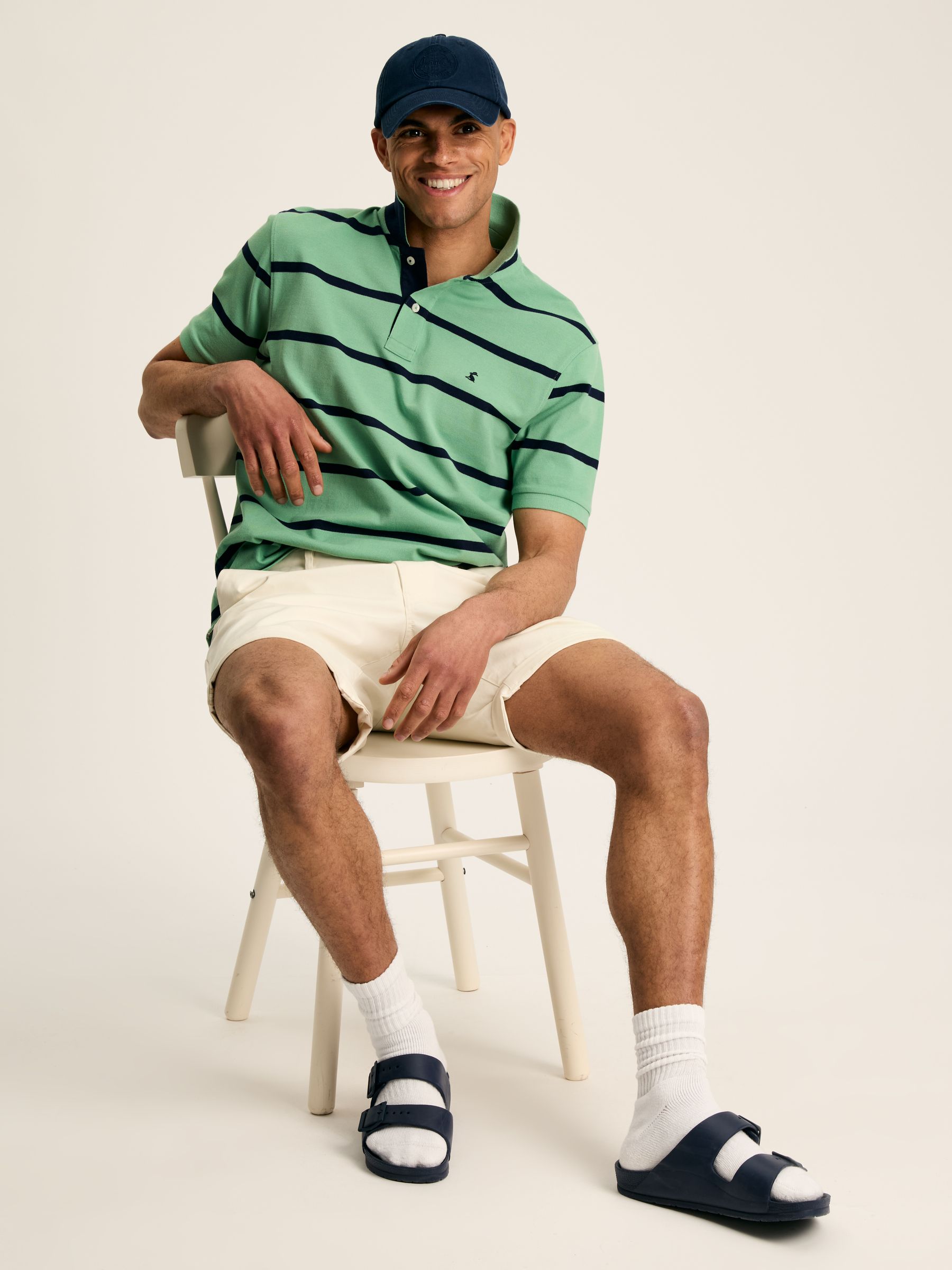 Filbert Green & Navy Striped Polo Shirt - Image 3 of 8