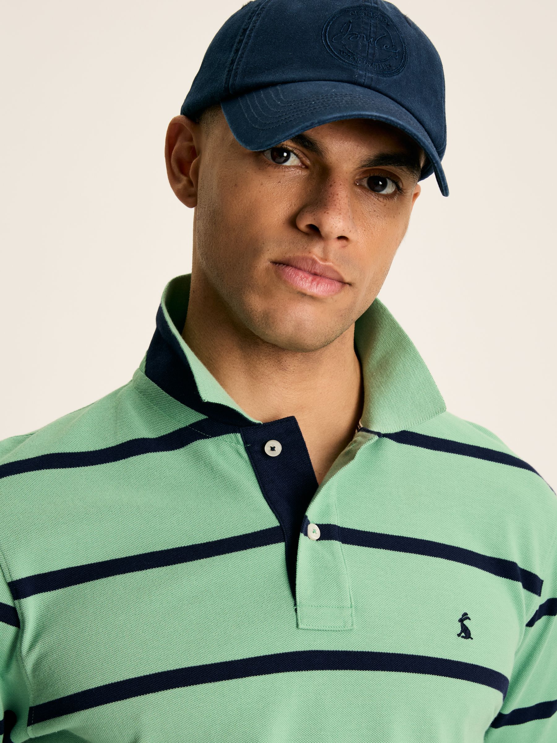 Filbert Green & Navy Striped Polo Shirt - Image 5 of 8