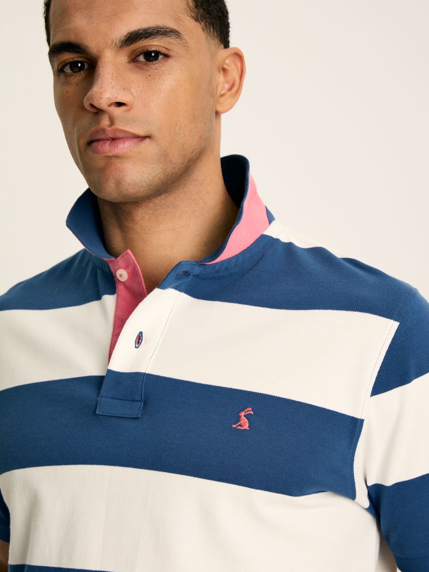 Filbert Blue & White Striped Polo Shirt - Image 6 of 8