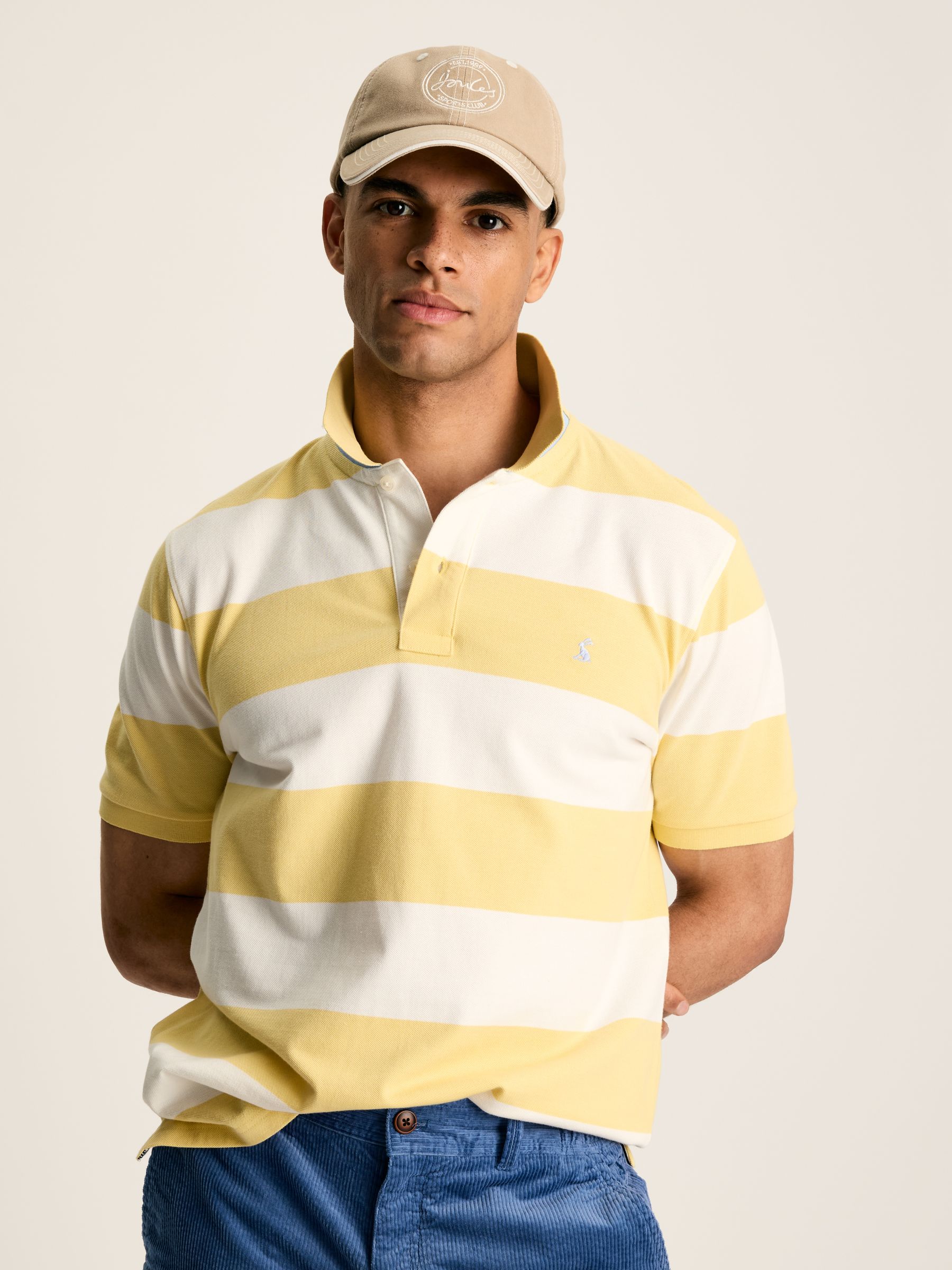 Filbert Yellow & White Striped Polo Shirt - Image 1 of 6