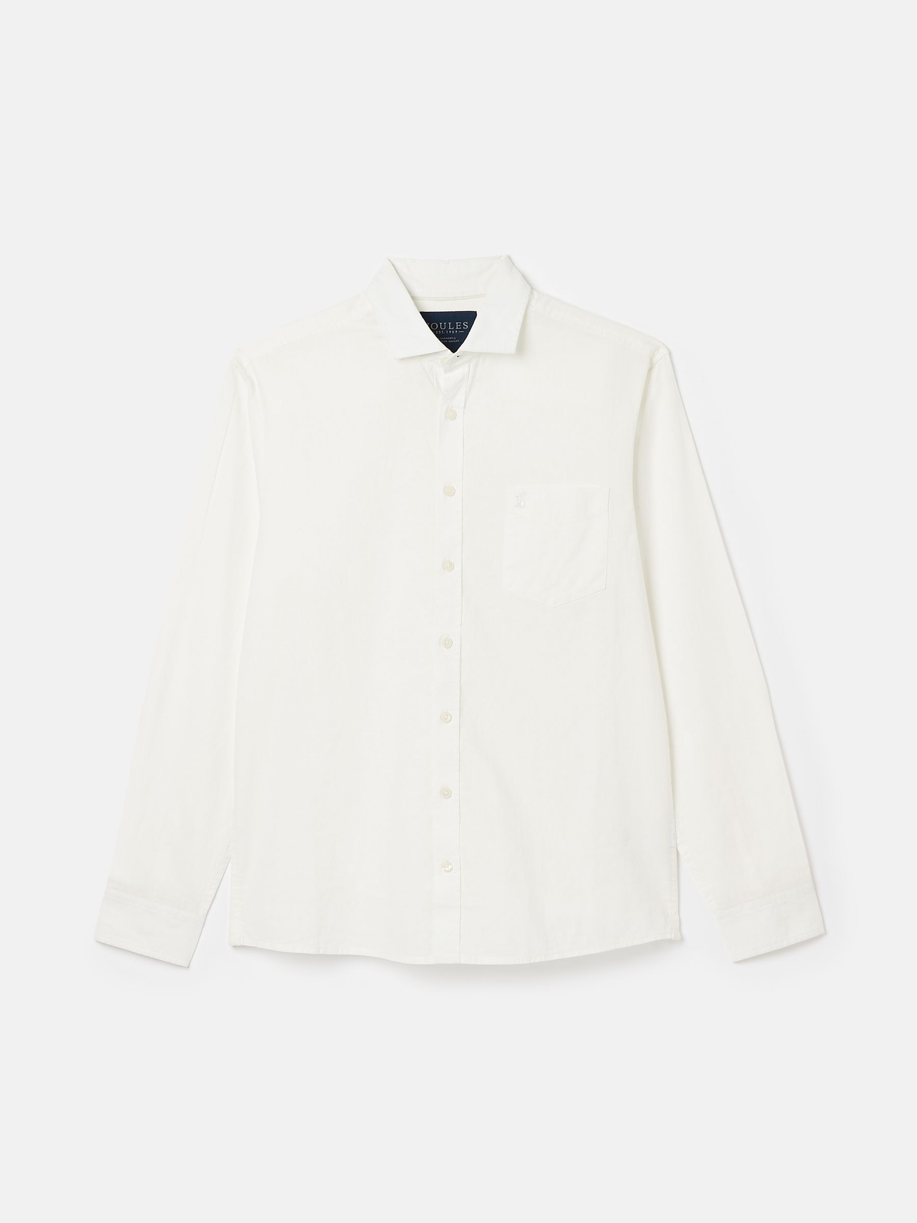 Linen Blend White Plain Long Sleeve Shirt - Image 4 of 4