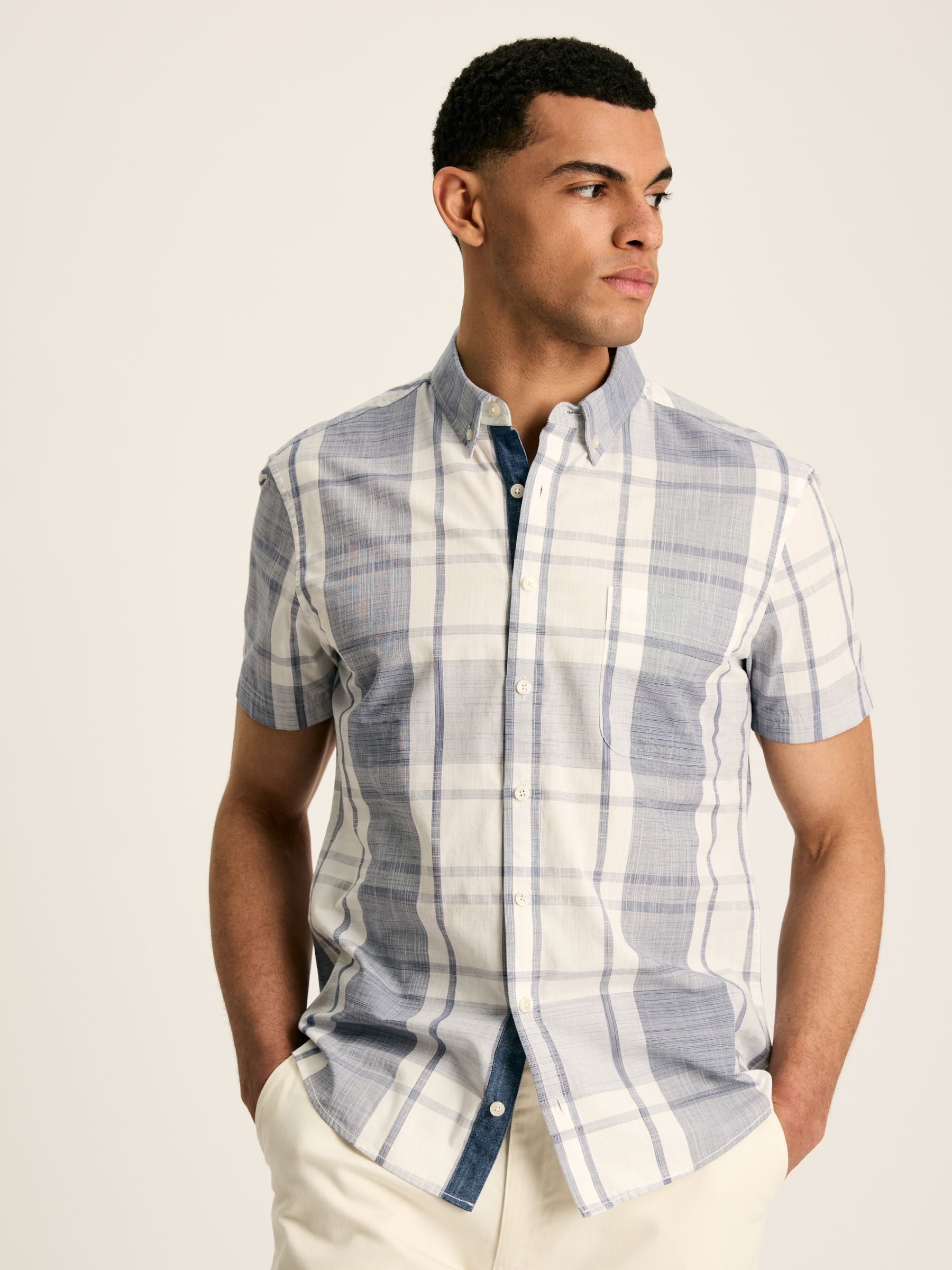 Wilson Blue Checked Classic Fit Short Sleeve Shirt - Image 1 of 8